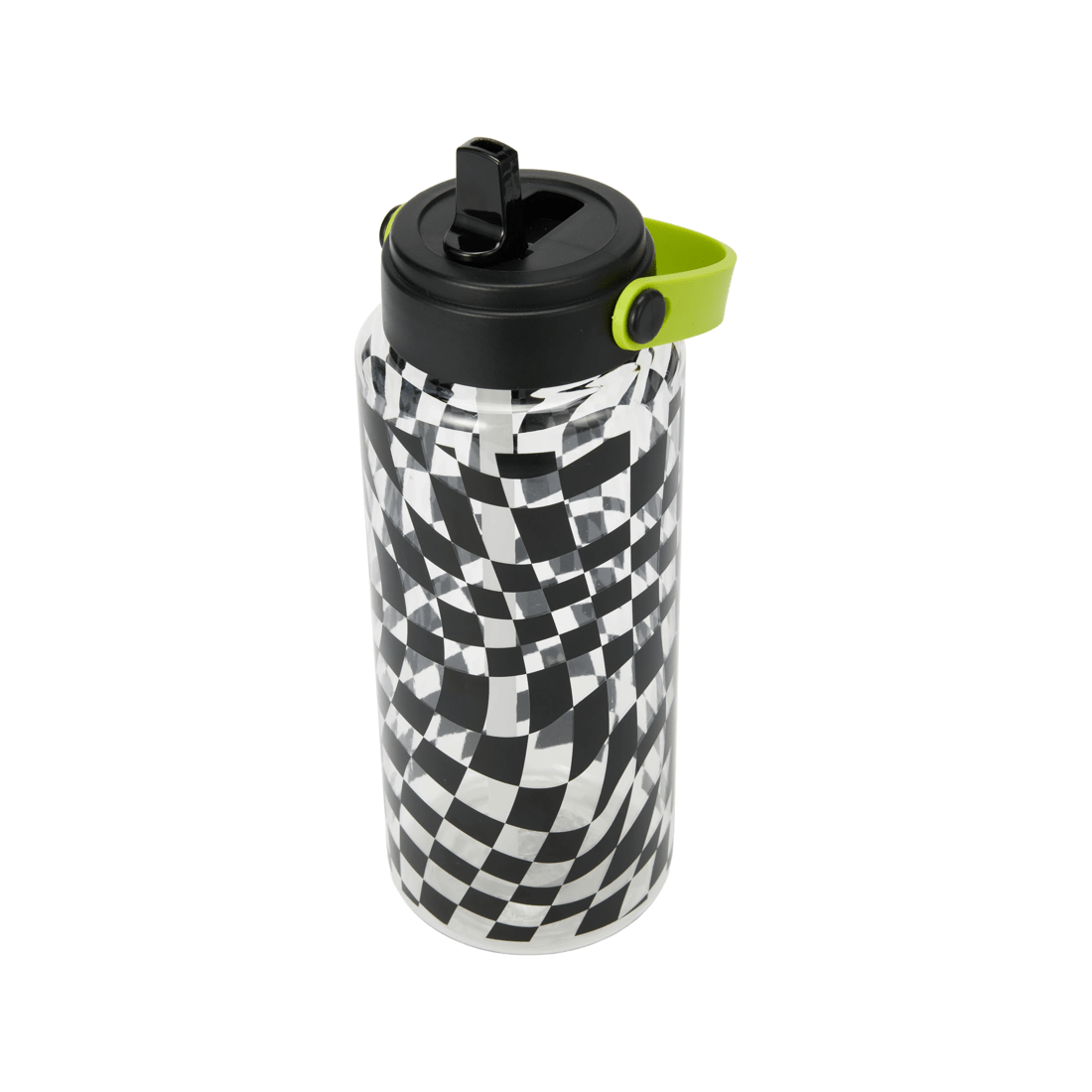 1 1L Drink Bottle with Handle - Wave Check, 1 of 6