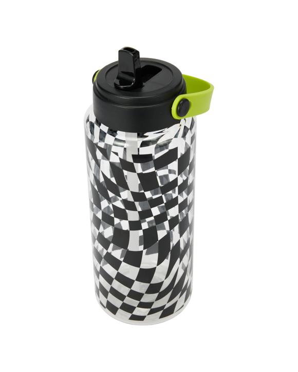 1L Drink Bottle with Handle - Wave Check