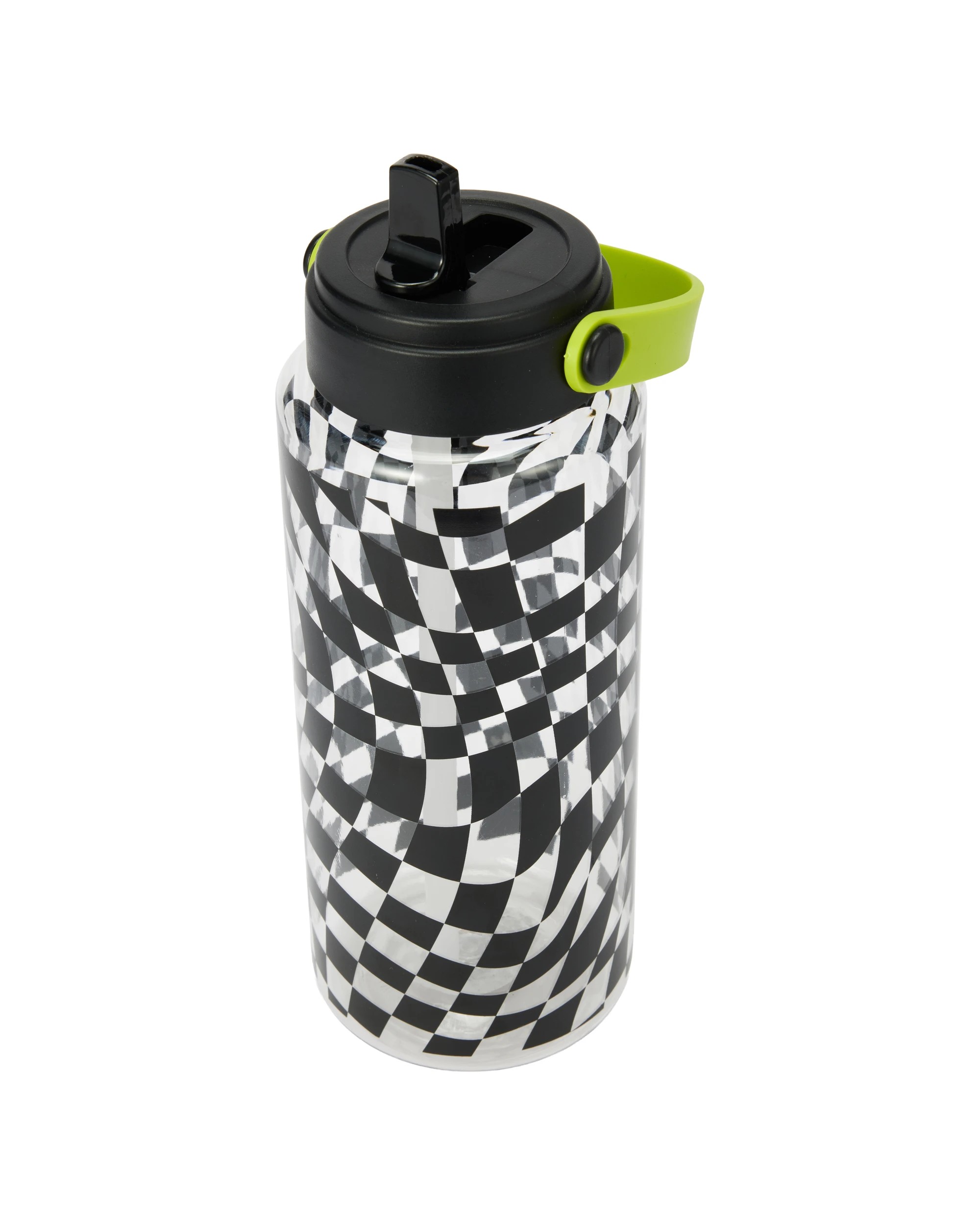 1 1L Drink Bottle with Handle - Wave Check, 1 of 6