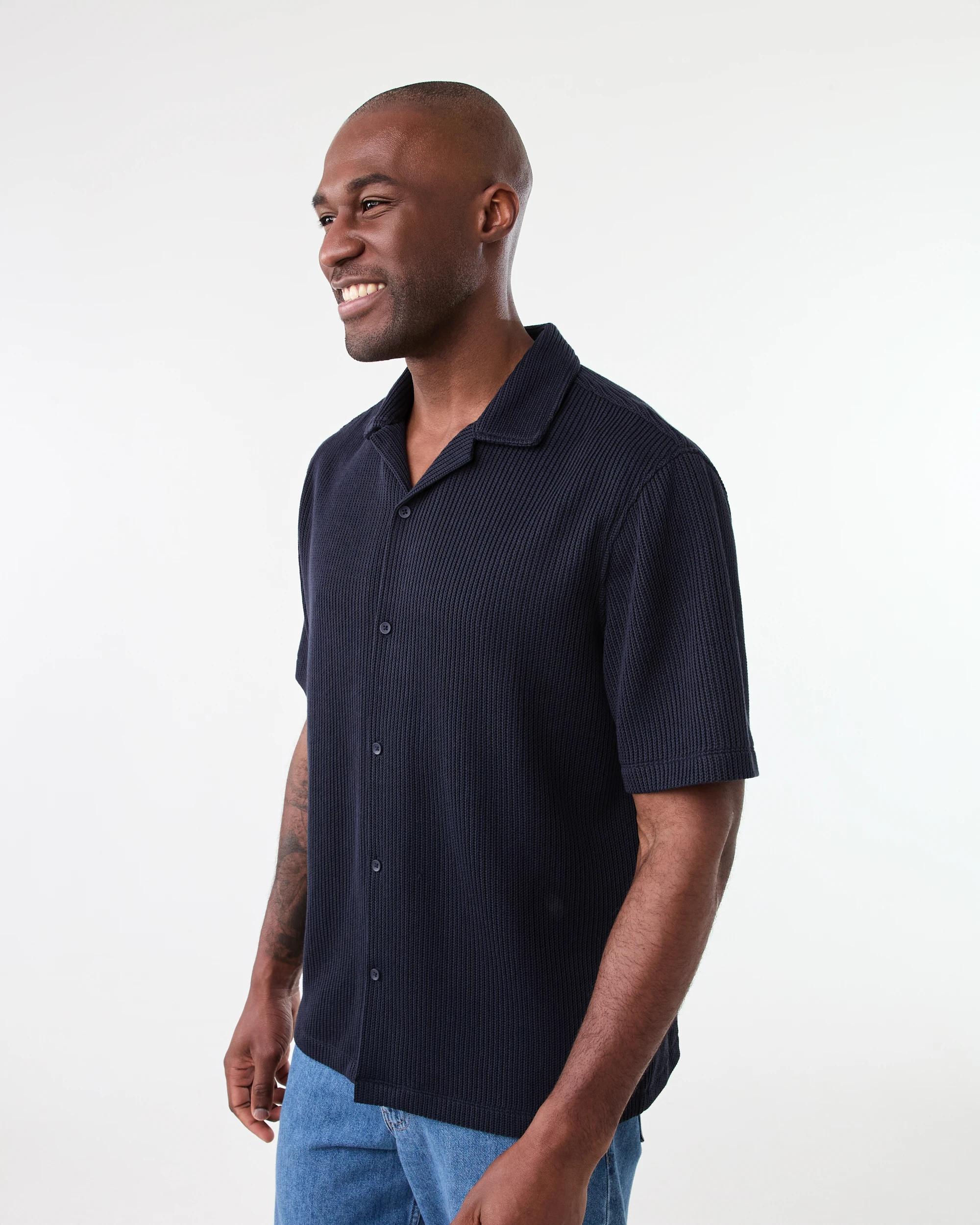 2 Short Sleeve Jacquard Knit Shirt Sky Cptn, 2 of 6