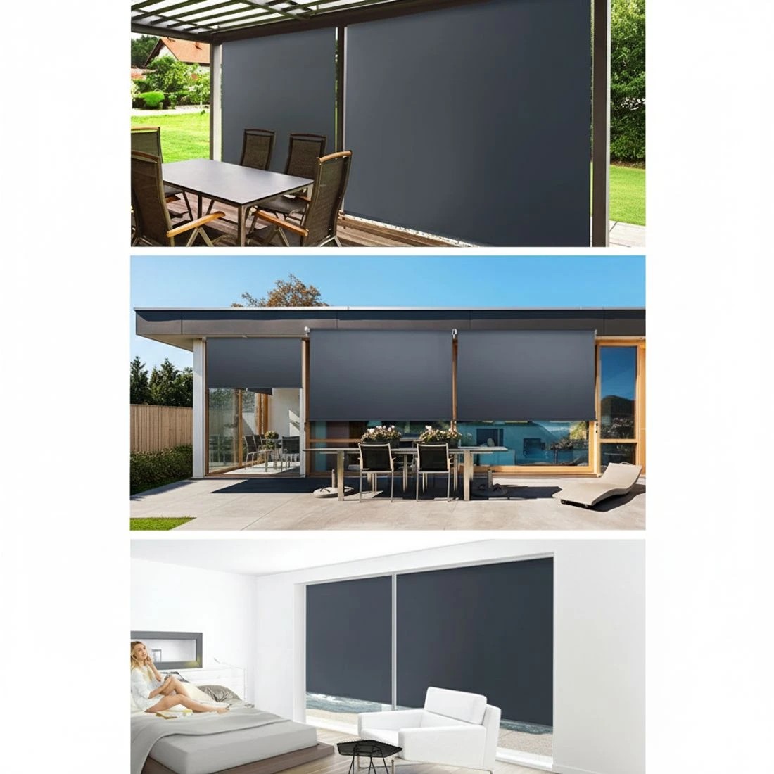 5 Instahut Outdoor Blinds out Roll Down Awning Window Shade 2.1X2.5M - Grey, 5 of 6