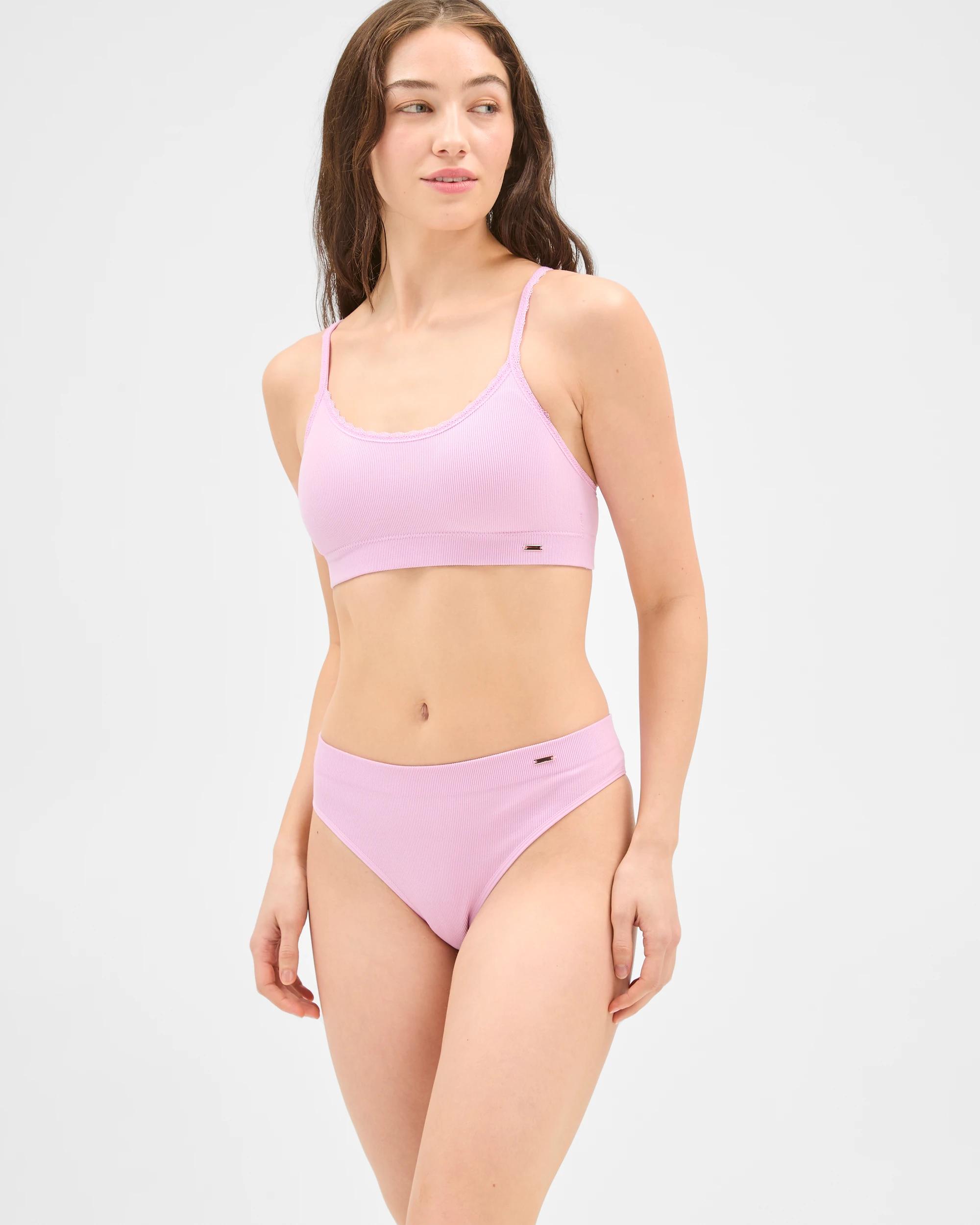 3 Lily Loves 2 Pack Rib Seamfree High Waist G-String Briefs ORC/PK, 3 of 6