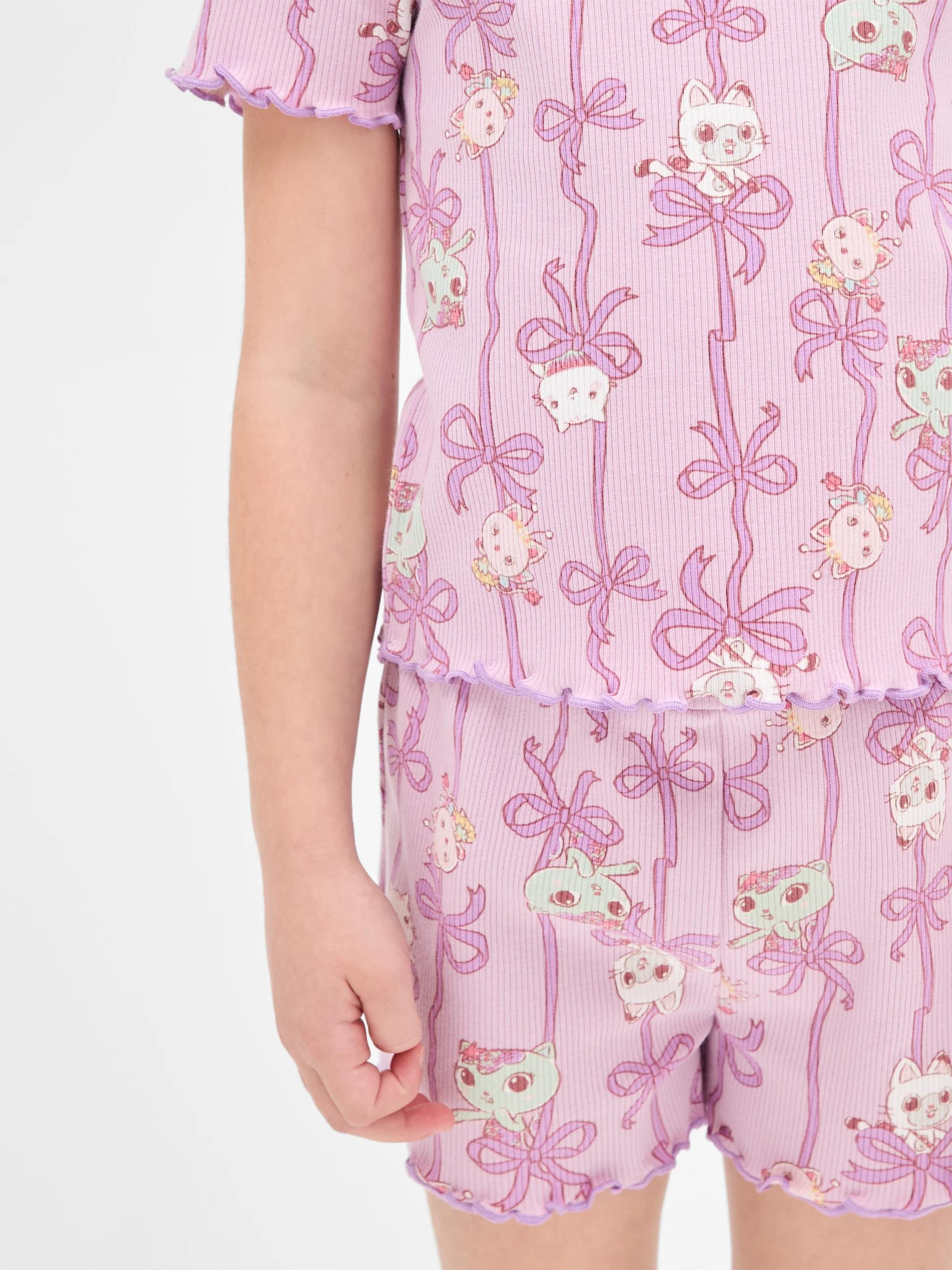 5 Gabby's Dollhouse Younger Girls Rib Short Pyjama Set PURPLE, 5 of 8