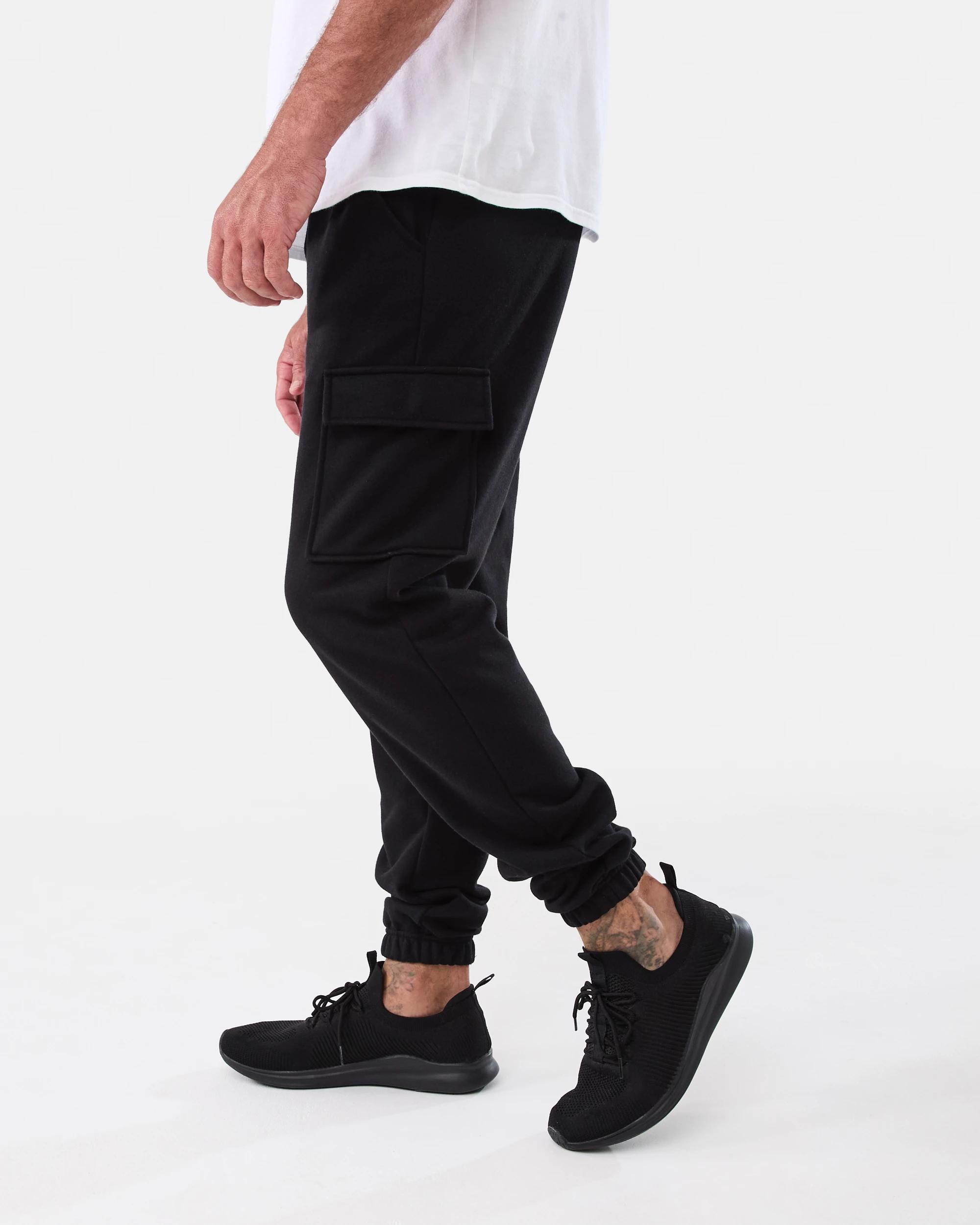 1 Relaxed Cargo Trackpants Black, 1 of 5