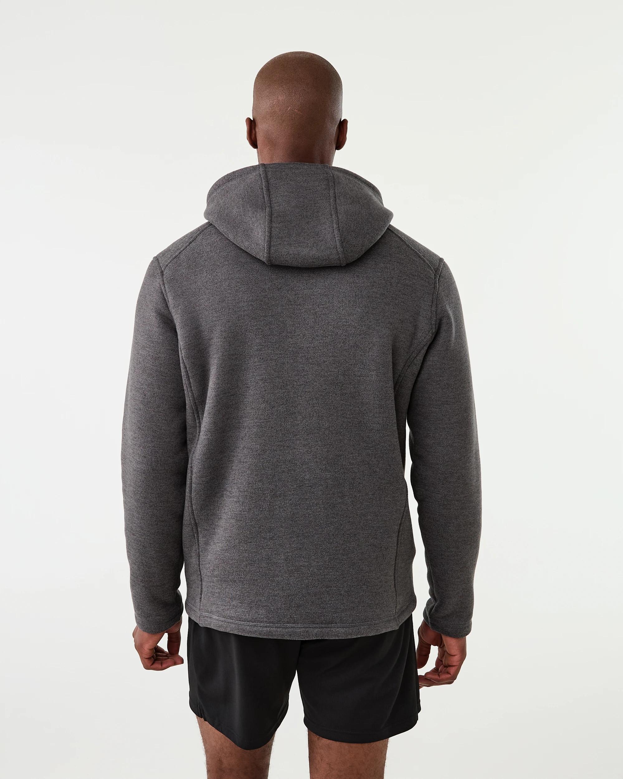 4 Active Mens Knit Sherpa Jacket Char Marle, 4 of 8