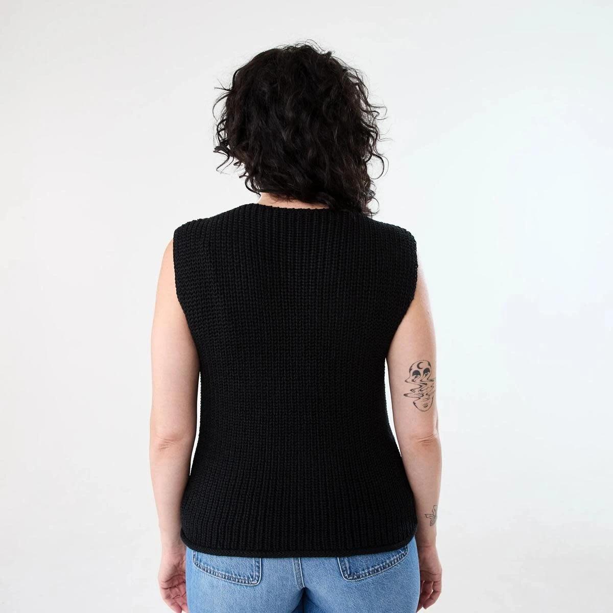3 Fisherman Rib Vest BLACK, 3 of 6