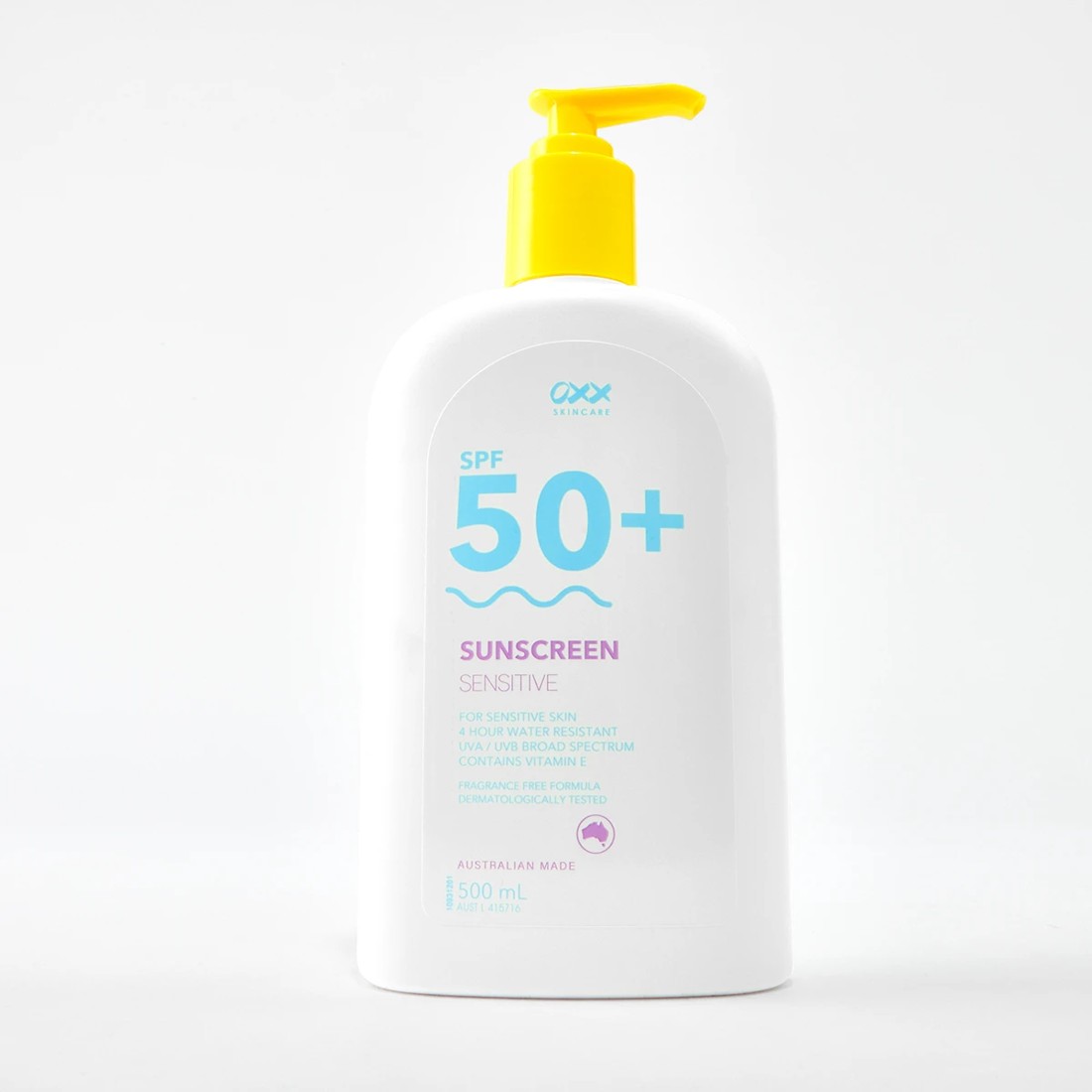 1 OXX Skincare SPF50+ Sensitive Sunscreen 500ml - Vitamin E, 1 of 10
