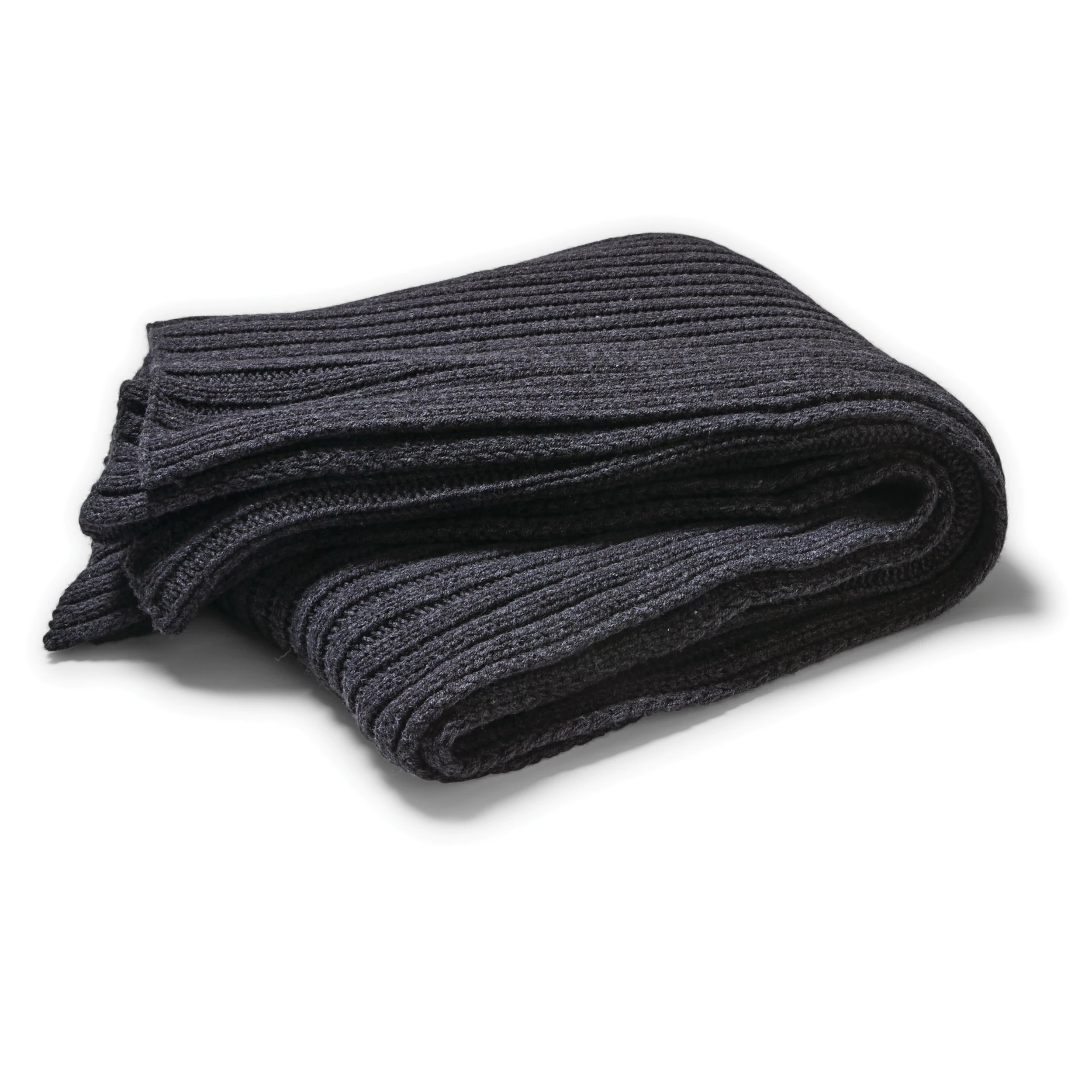 4 Chunky Knit Ribbed Throw - Grey, 4 of 7