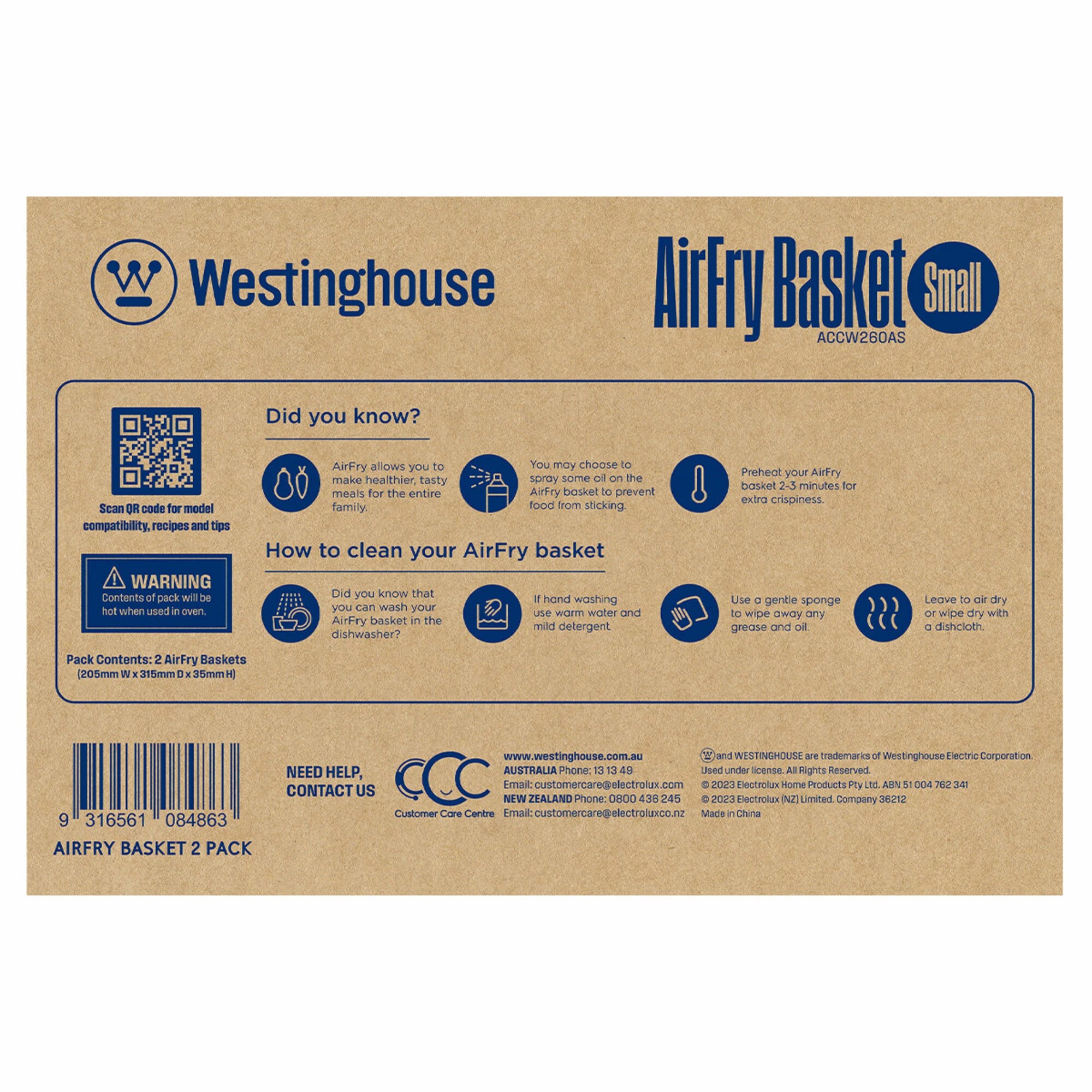 5 Westinghouse AirFry Basket For Selected 60cm AirFry Ovens (Two Pack), 5 of 5
