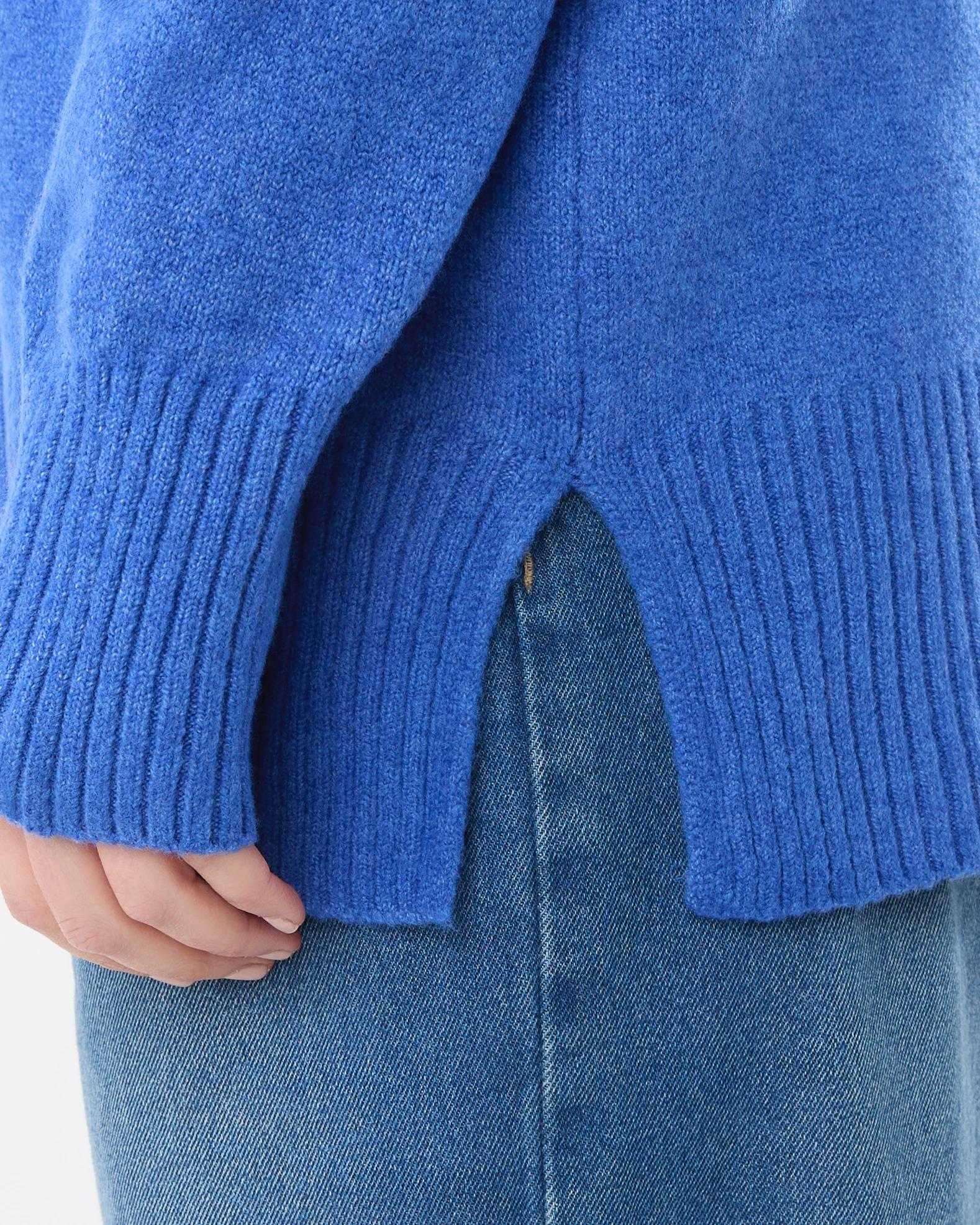 6 Funnel Split Hem Jumper Maj Blu, 6 of 6