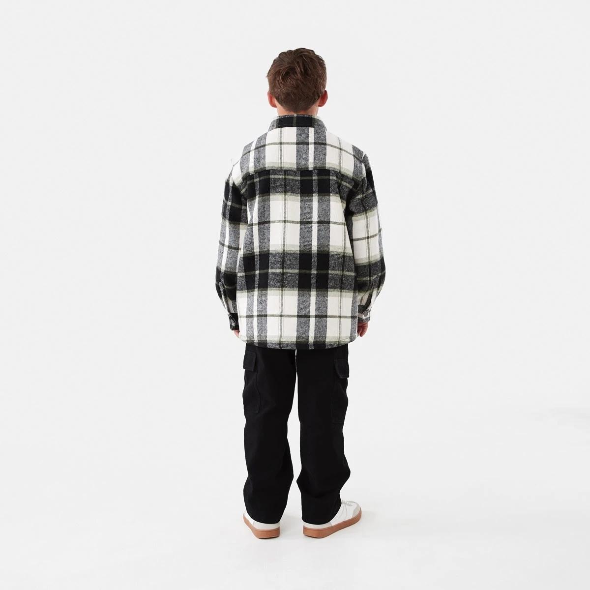 8 Sherpa Lined Plaid Jacket Grn Check, 8 of 10