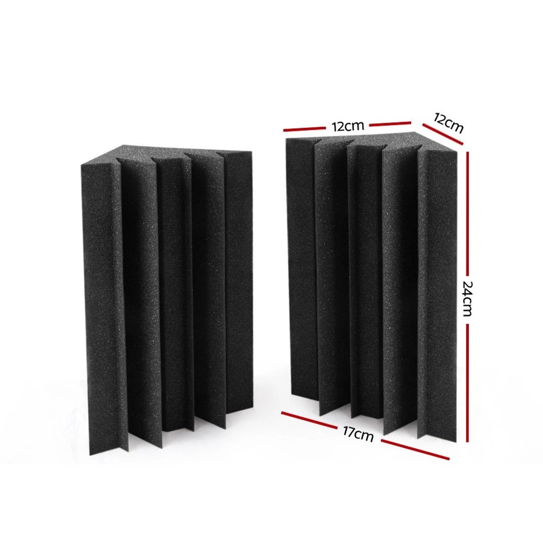 2 Alpha Acoustic Foam 20pcs Corner Bass Trap Sound Absorption Proofing Treatment - Black, 2 of 6