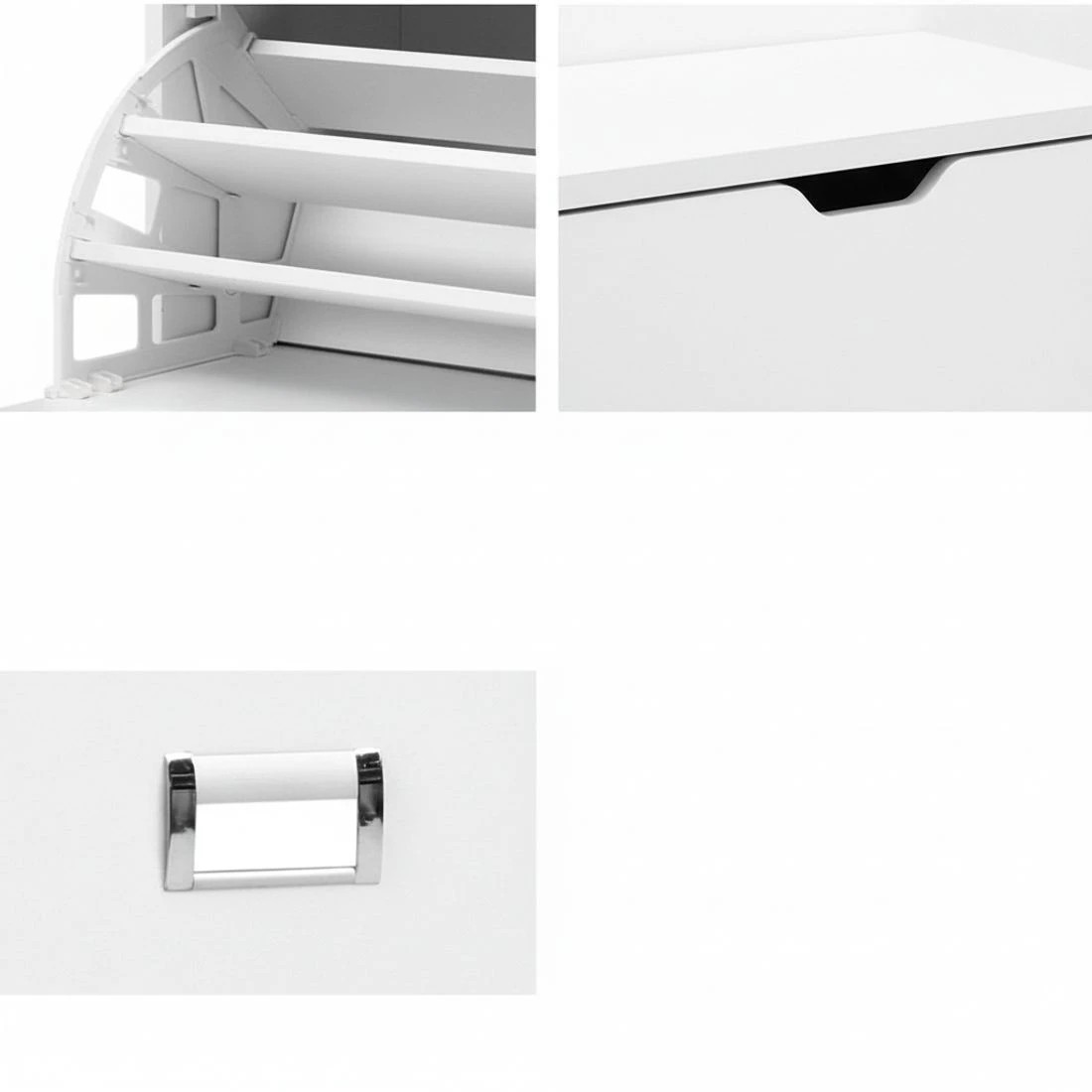 7 Artiss Shoe Rack Cabinet Bench 3-Tier 15 Pairs Entryway Storage Organizer Seat Easy Clean Sturdy Modern - White, 7 of 10