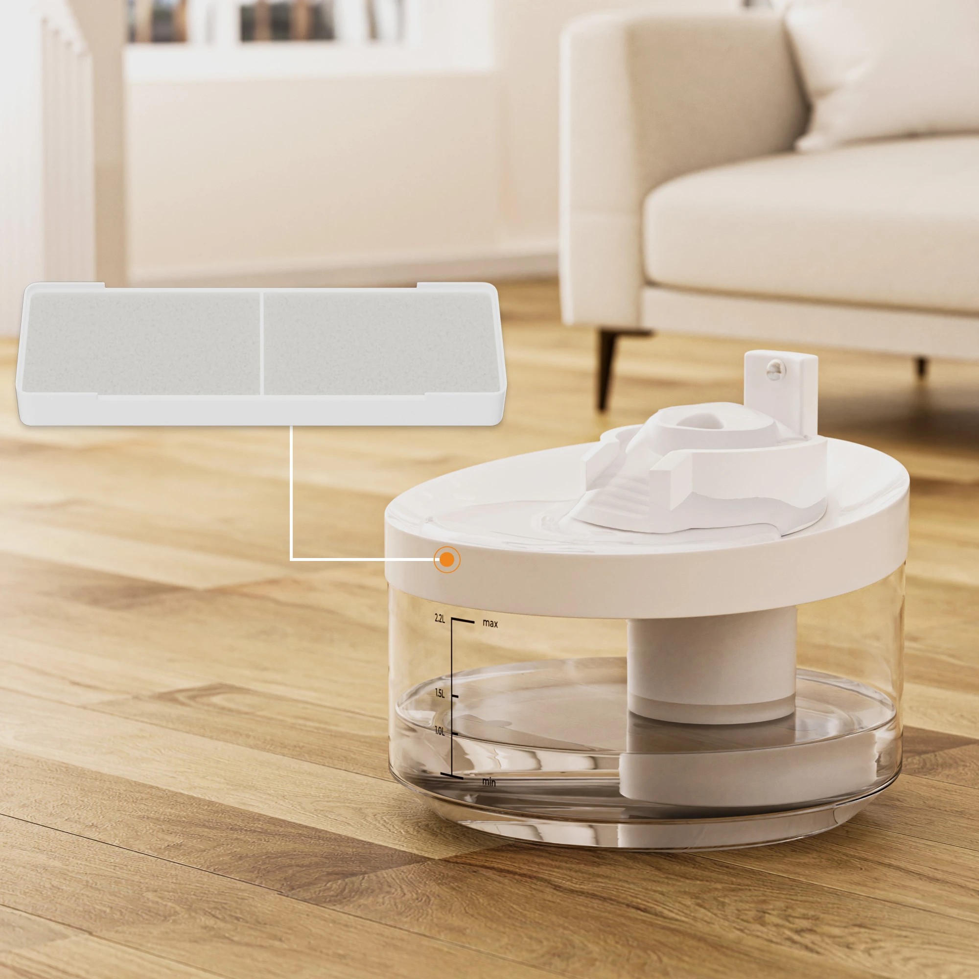 8 Pawz Pet Water Fountain 2.2L Usb 3Pcs Filters, 8 of 9