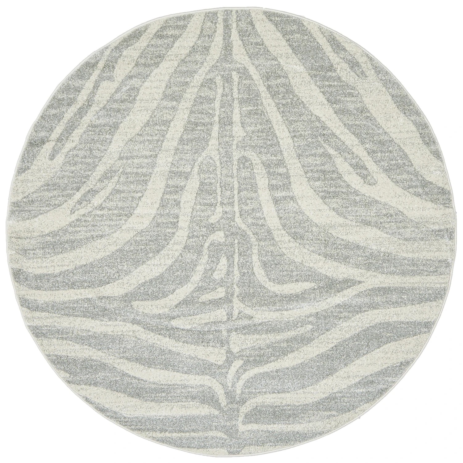 2 Common Ground Rugs Lustre Savannah 150x150cm - Small Round Power Loomed Pet Friendly Rug - Silver, 2 of 5