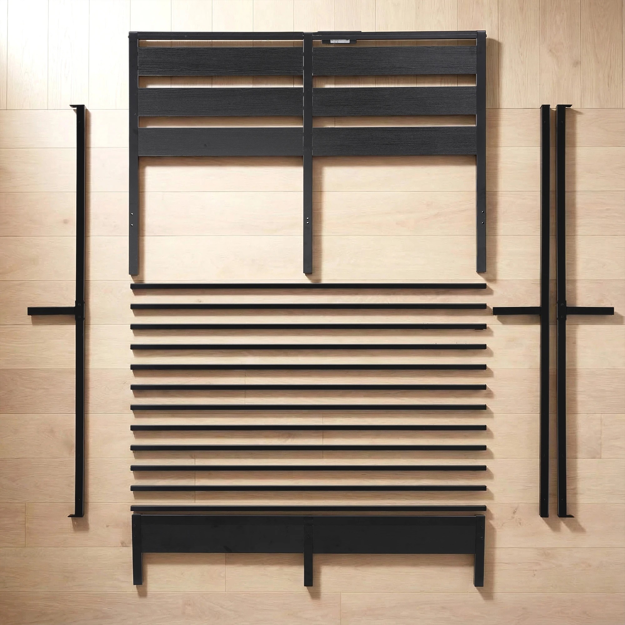 6 Artiss Bed Frame Queen Size LED Metal Bed Base with Charging - Black, 6 of 6