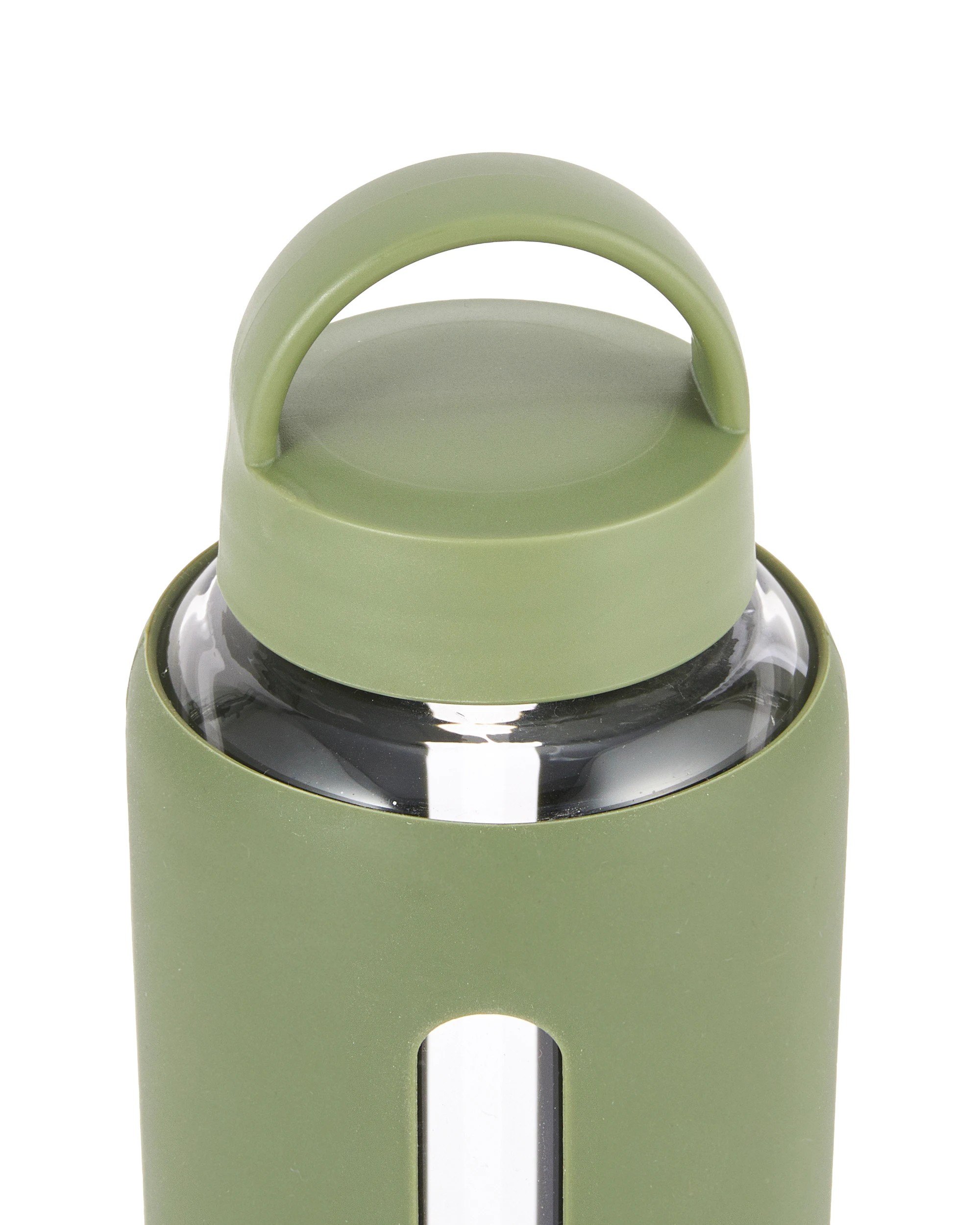 2 1L Glass Drink Bottle with Silicone Wrap - Green, 2 of 5