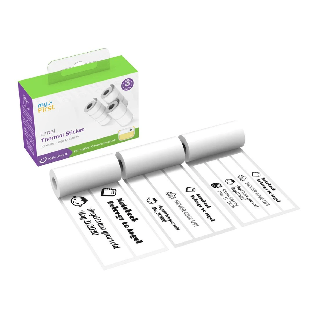 1 myFirst Thermal Sticker White with Stripes, 1 of 2