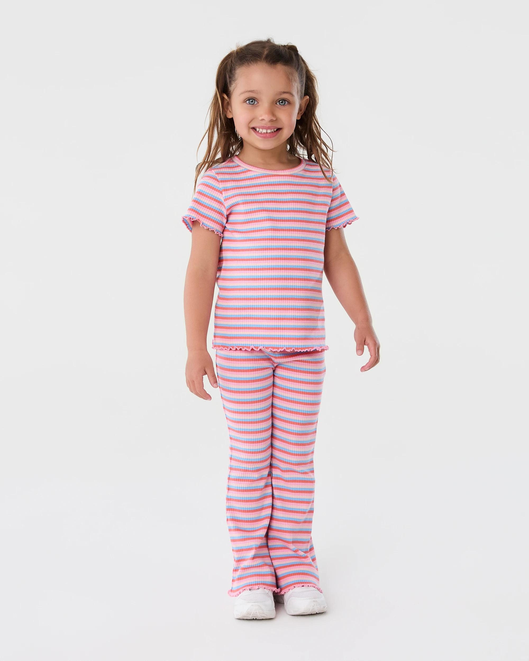 6 Short Sleeve Ribbed T-shirt Mlt Stripe, 6 of 7