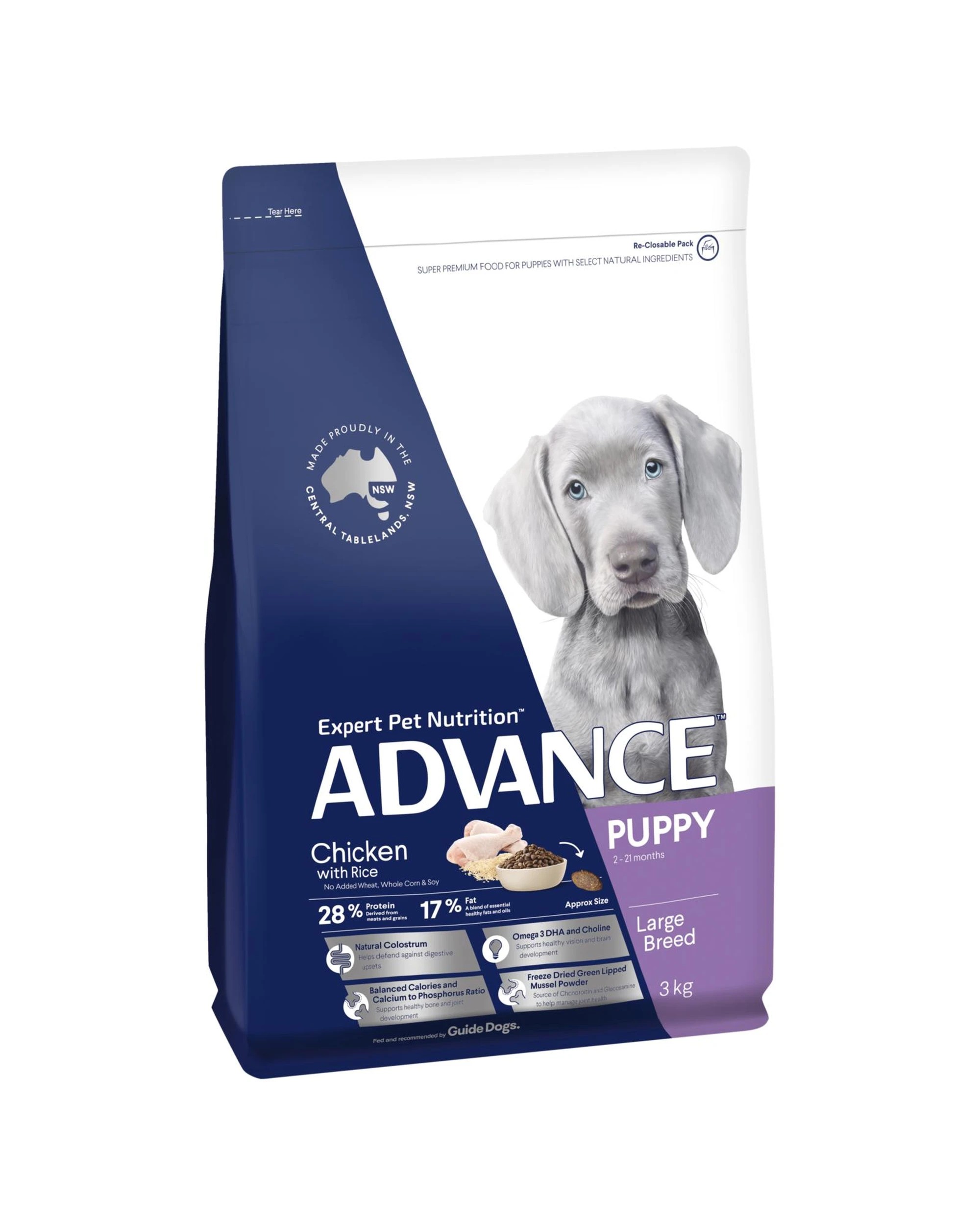 1 Advance Puppy Growth Large Breed Dry Dog Food Chicken w/ Rice 3kg, 1 of 3
