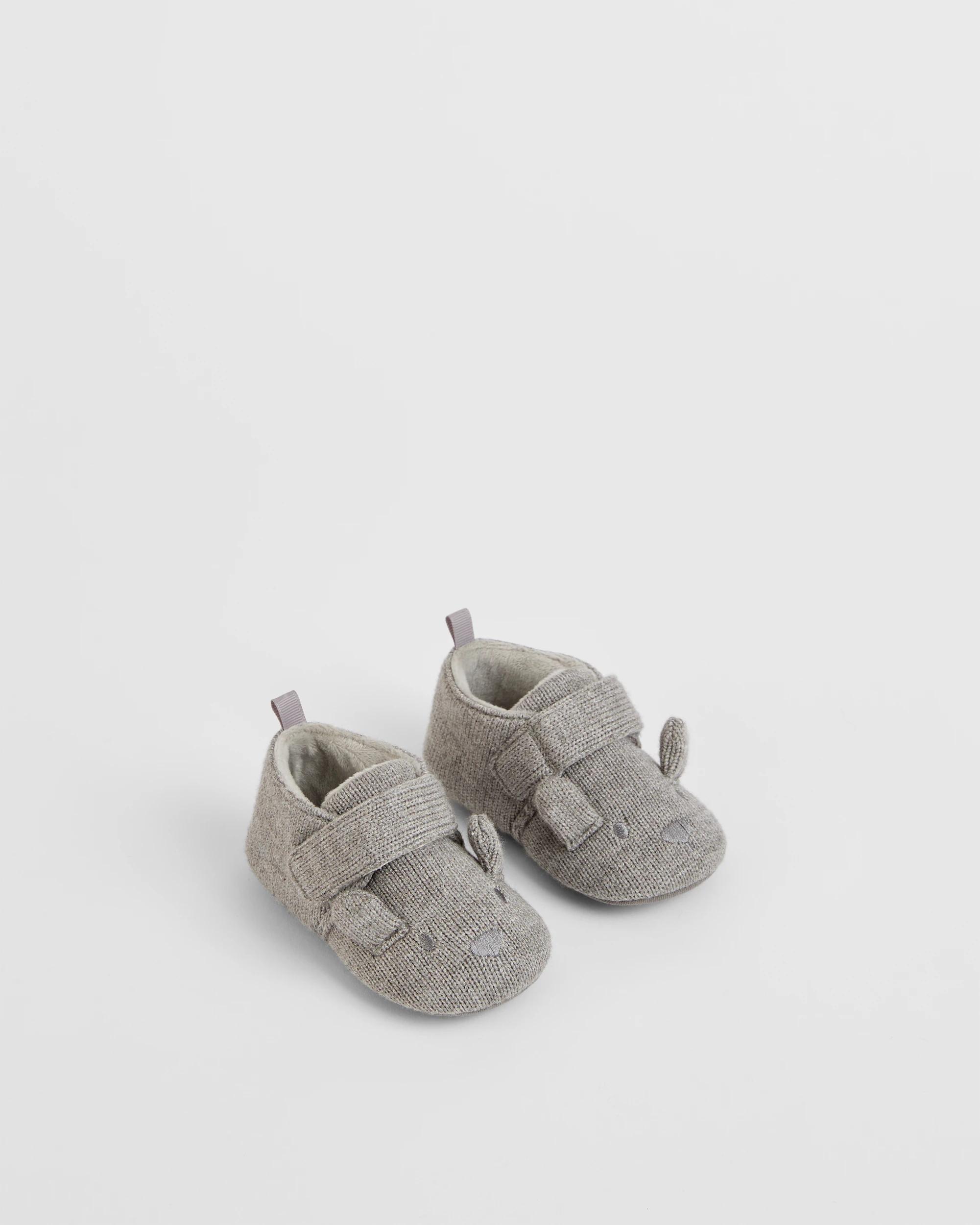 2 Target Baby Baby Pre Walker Novelty Knit Ballet Flats GREY, 2 of 3