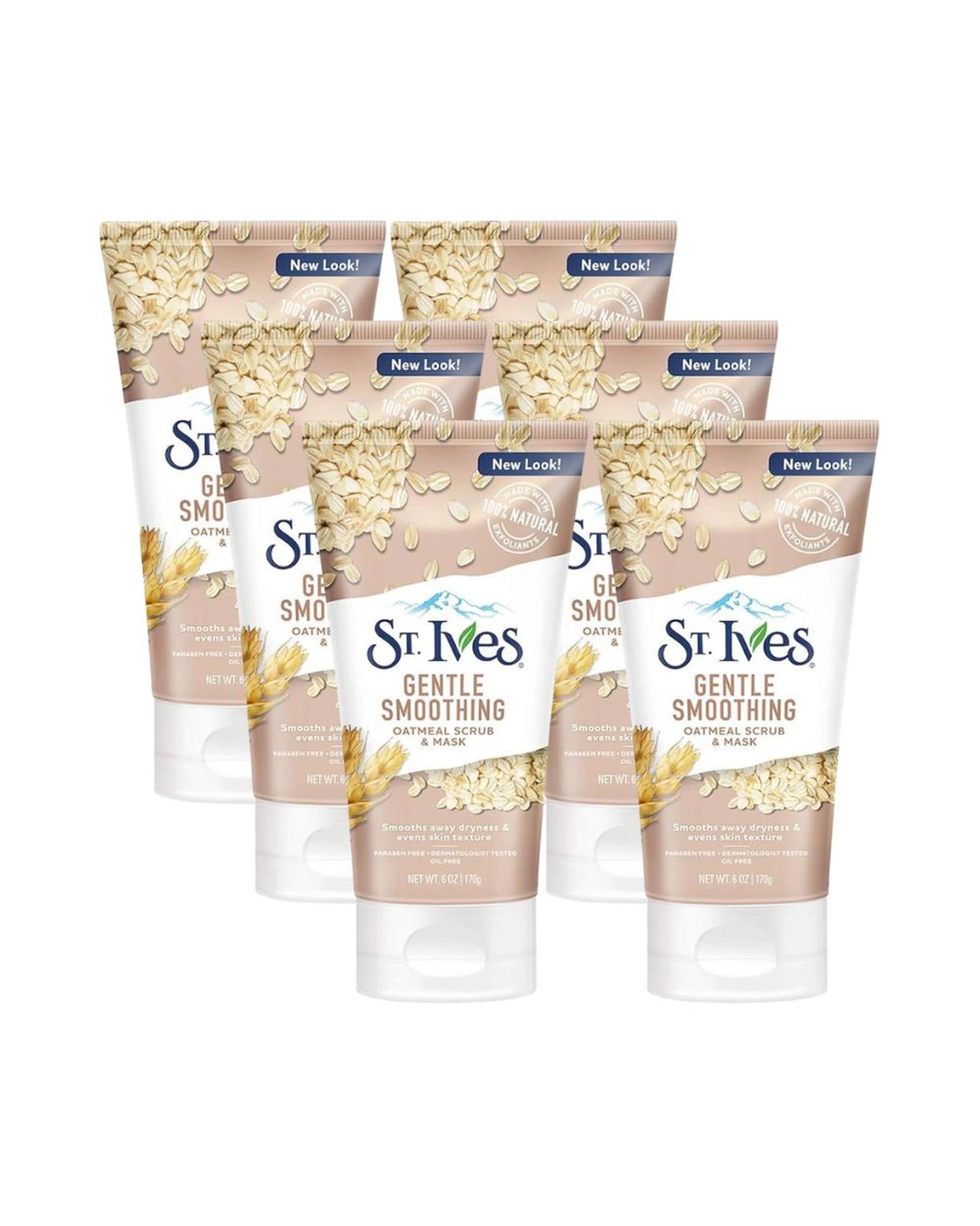 1 6 x St Ives Gentle Smoothing Oatmeal Scrub & Mask 170g, 1 of 2