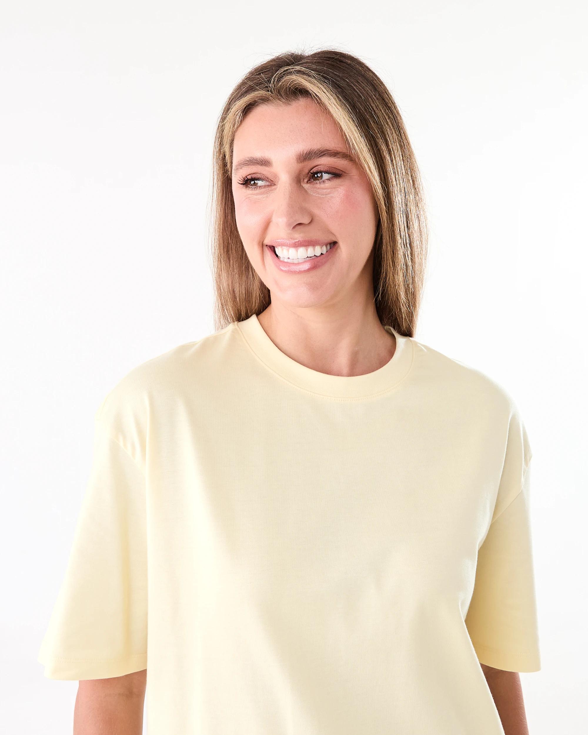 4 Short Sleeve Oversized Boyfriend T-shirt Fln Yellow, 4 of 6