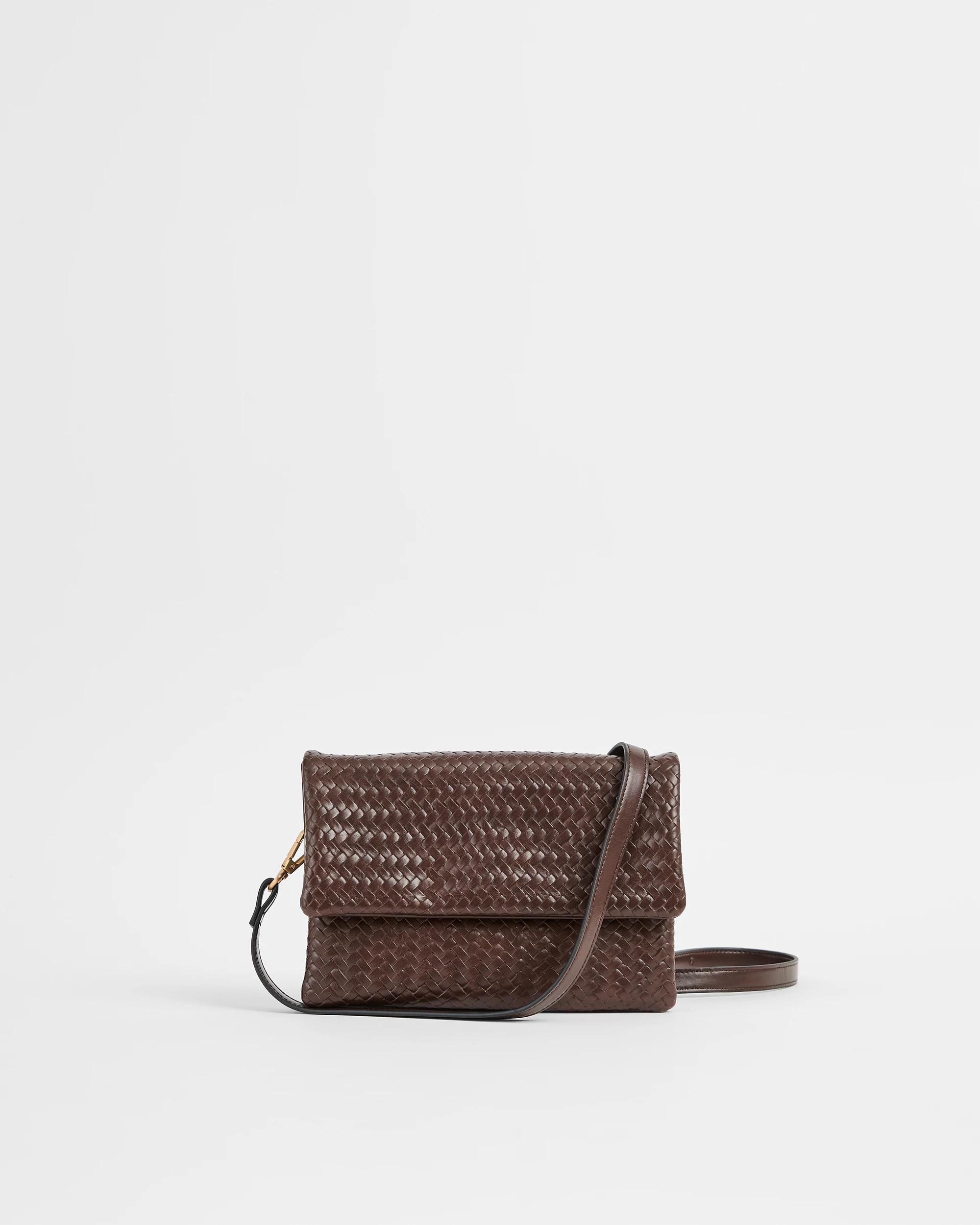 1 Target Woman Embossed Weave Crossbody Bag CHOCOLATE, 1 of 2