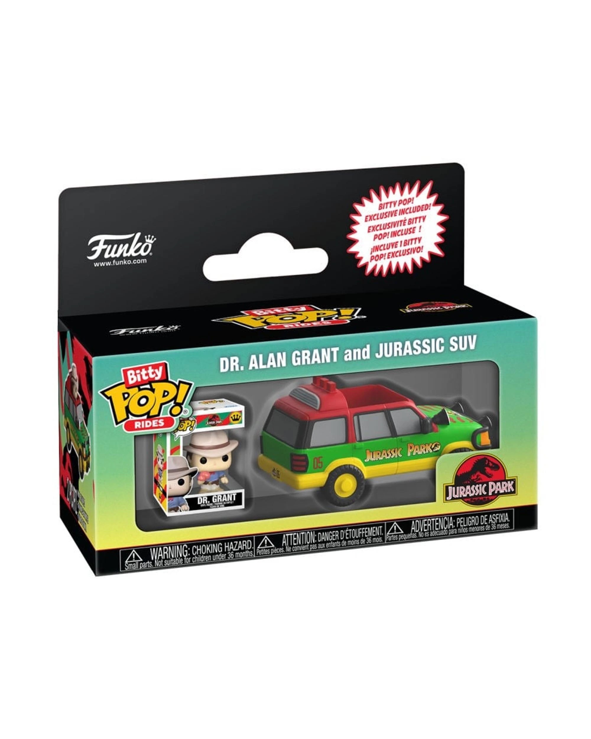 4 Jurassic Park Dr Alan Grant and Jurassic SUV Bitty POP! Rides Funko POP! Vinyl, 4 of 4