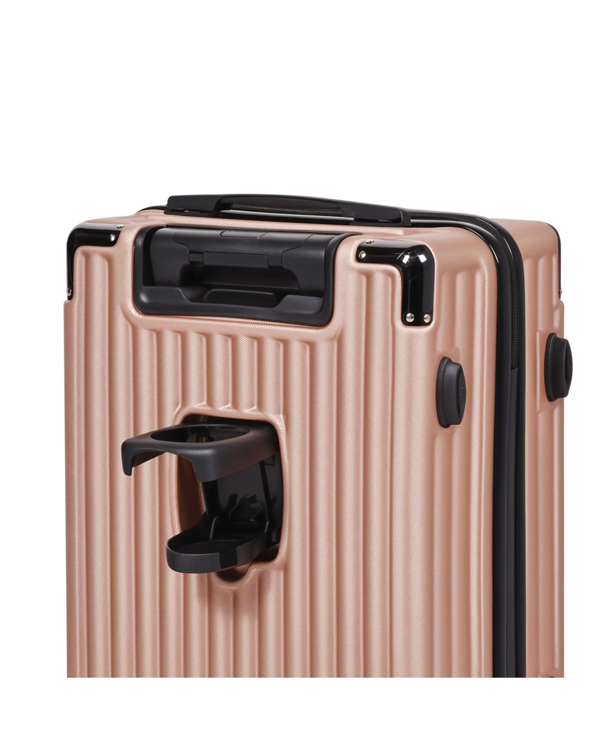 4 Advwin 2 Pcs Luggage Sets with Cup Holder - Pink, 4 of 8