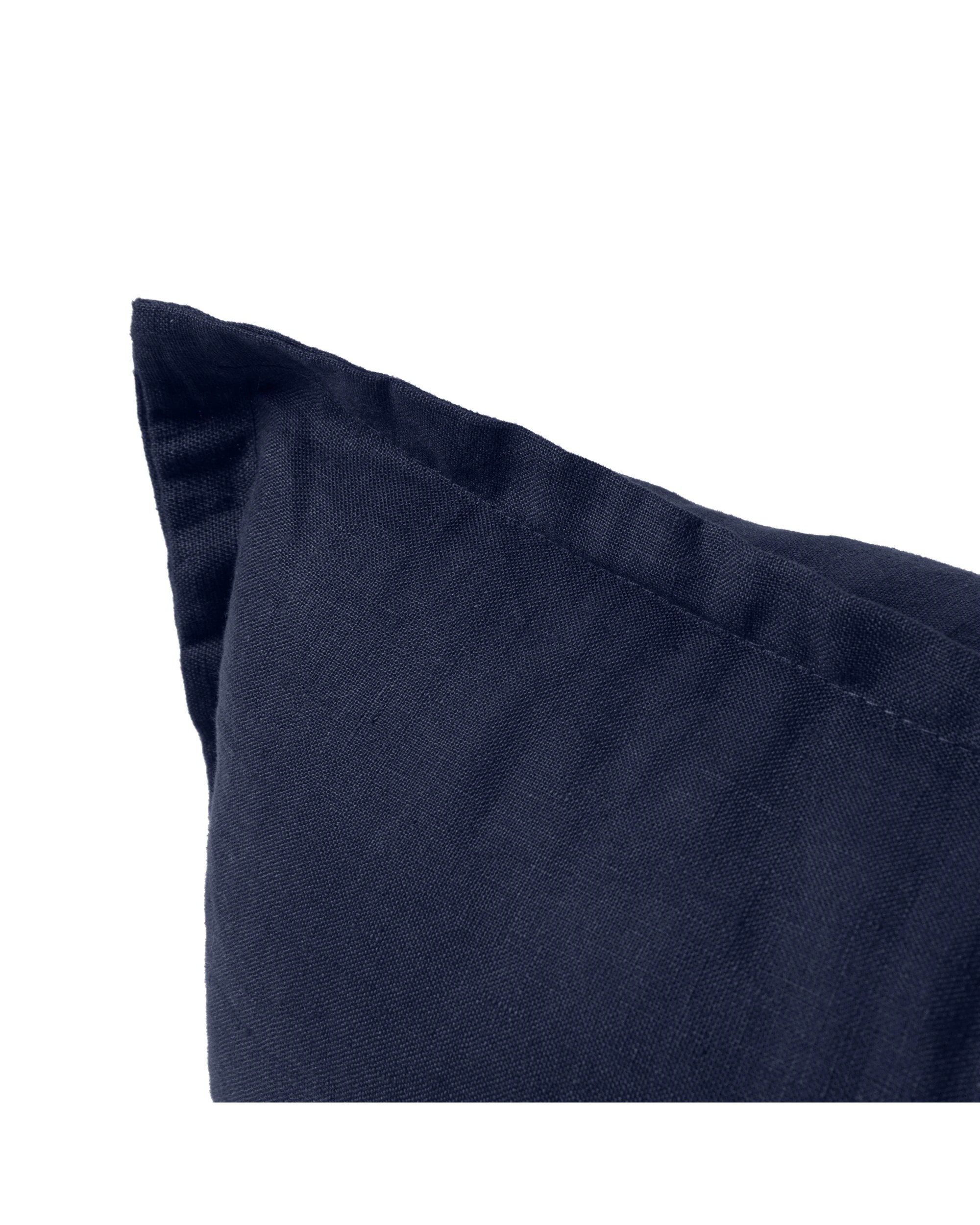 4 Natural Home ARDENNE Washed French Linen Rectangular Cushion with Oxford Edge 40x60cm - Indigo Blue, 4 of 8