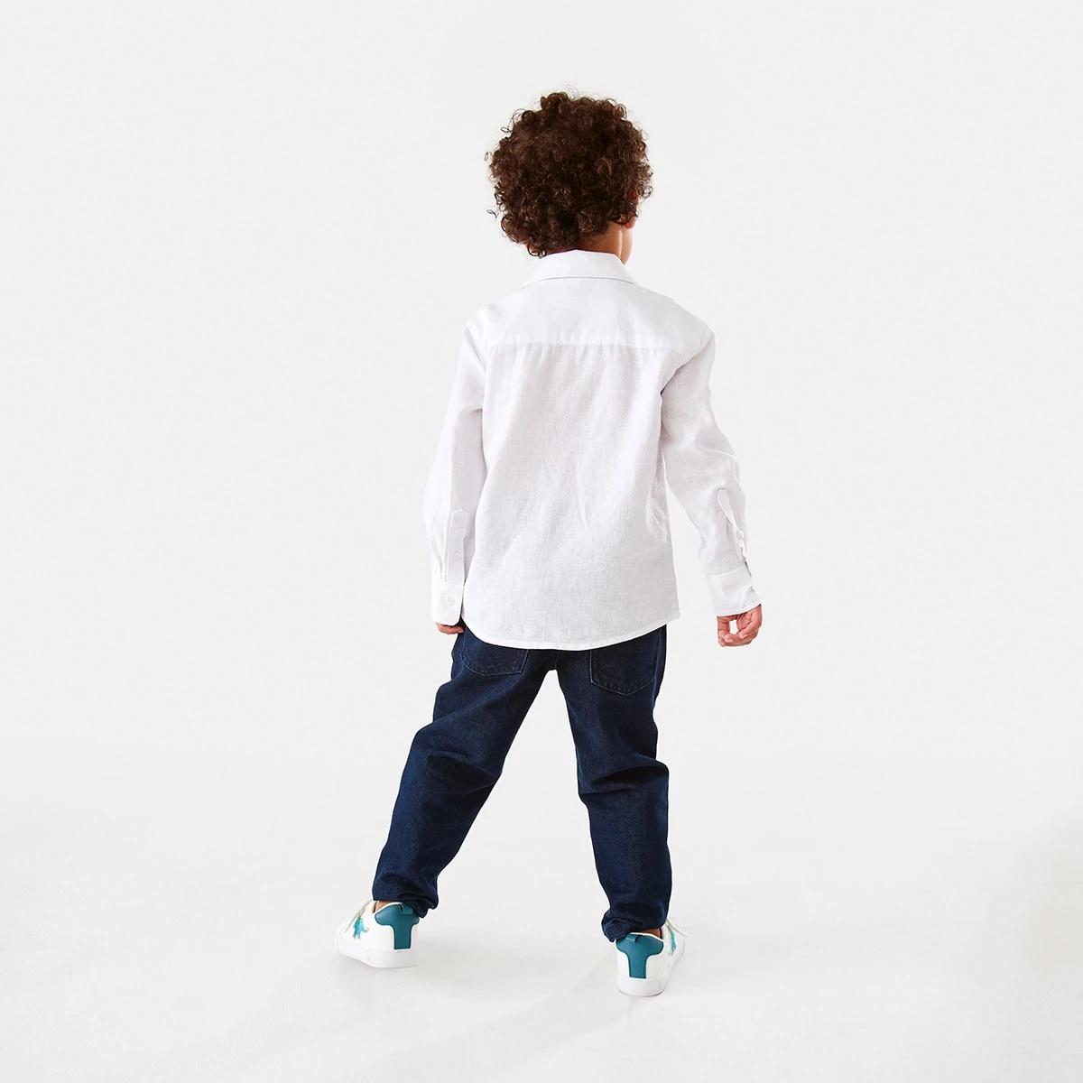 7 Long Sleeve Linen Shirt White, 7 of 9