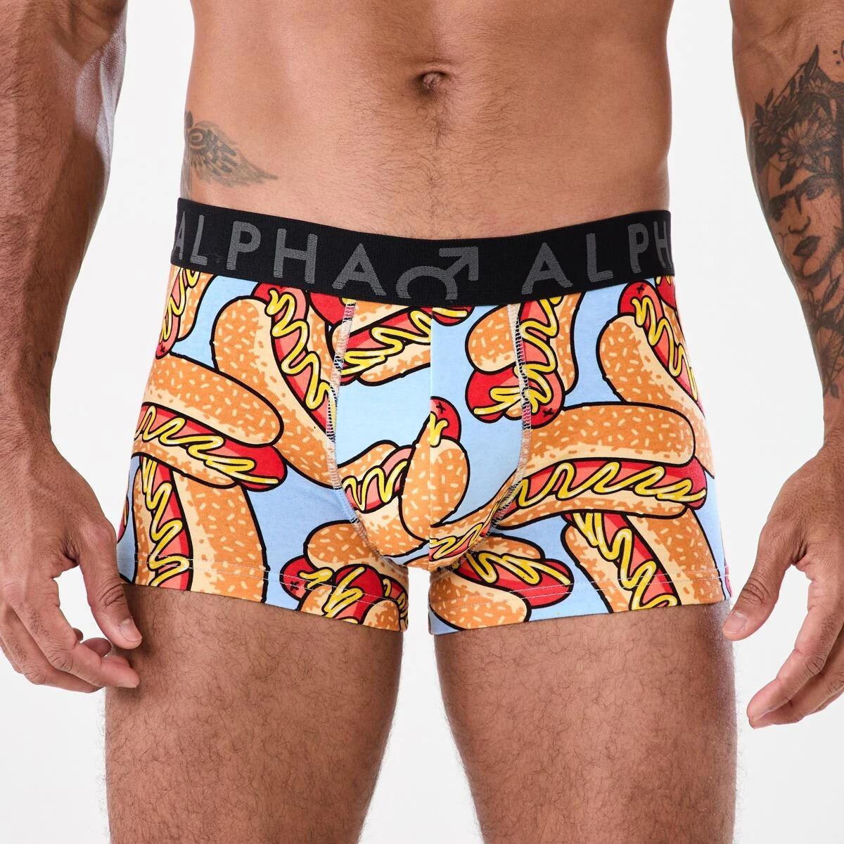 4 3 Pack Print Plain Trunks HOT DOGGETY, 4 of 8