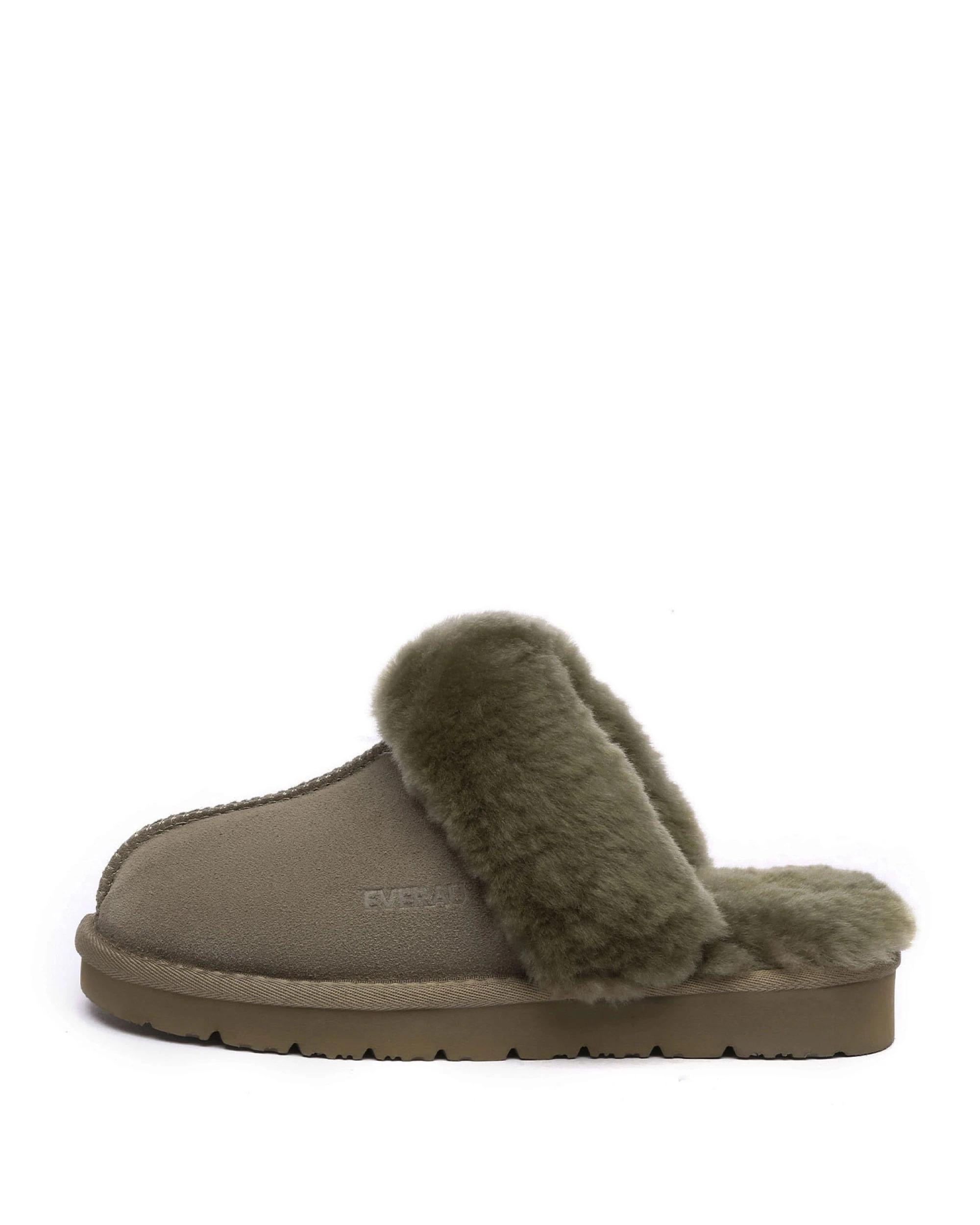 4 Everau Unisex Muffin Slipper Suede CARIBOU, 4 of 5