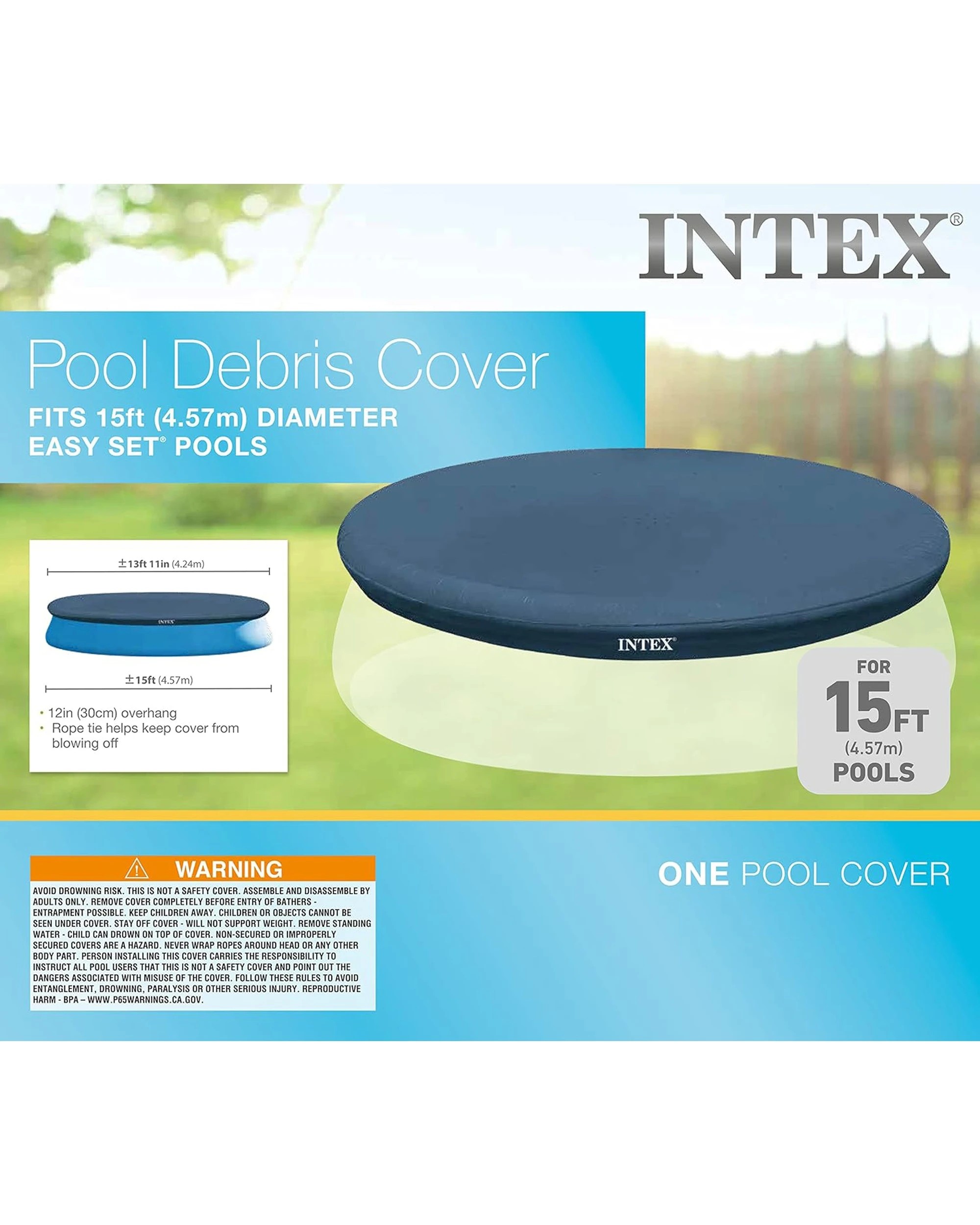 3 Intex Easy Set Cover 4P UV Resistant for 15ft Swimming Pool - Multi, 3 of 4