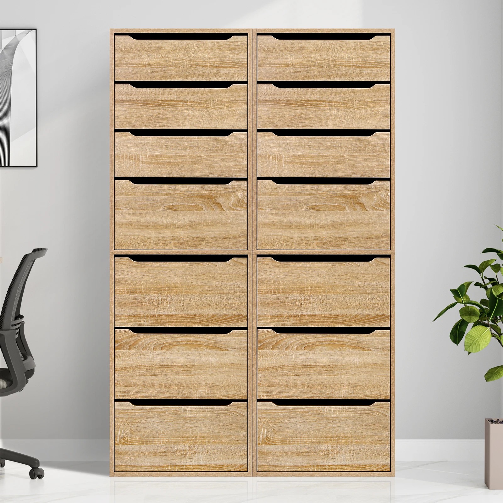 3 Alfordson Chest of 7 Drawers Office Storage Cabinet Tallboy Bedroom - Oak, 3 of 10