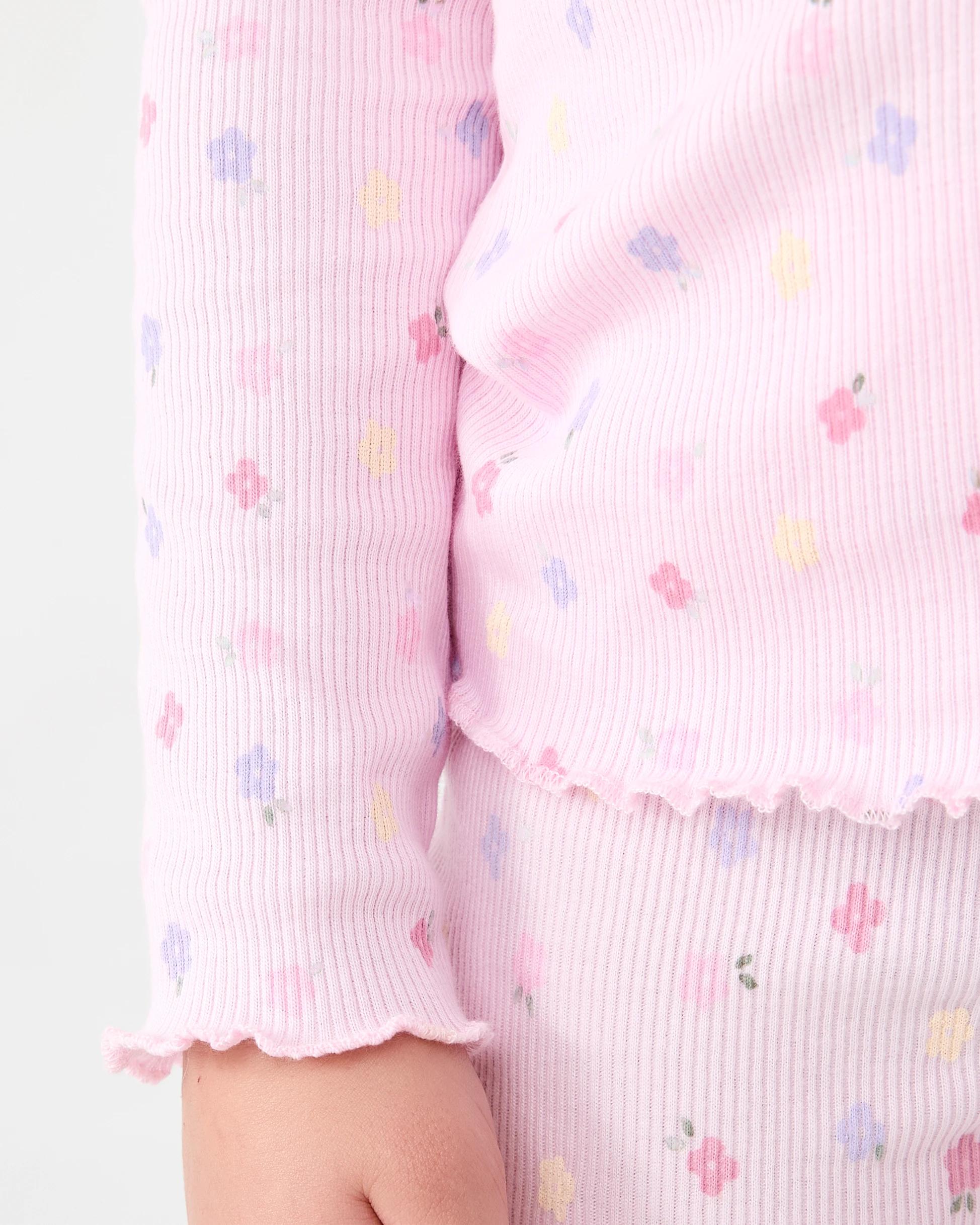 5 Long Sleeve Rib T-shirt Pnk Flwrs, 5 of 7