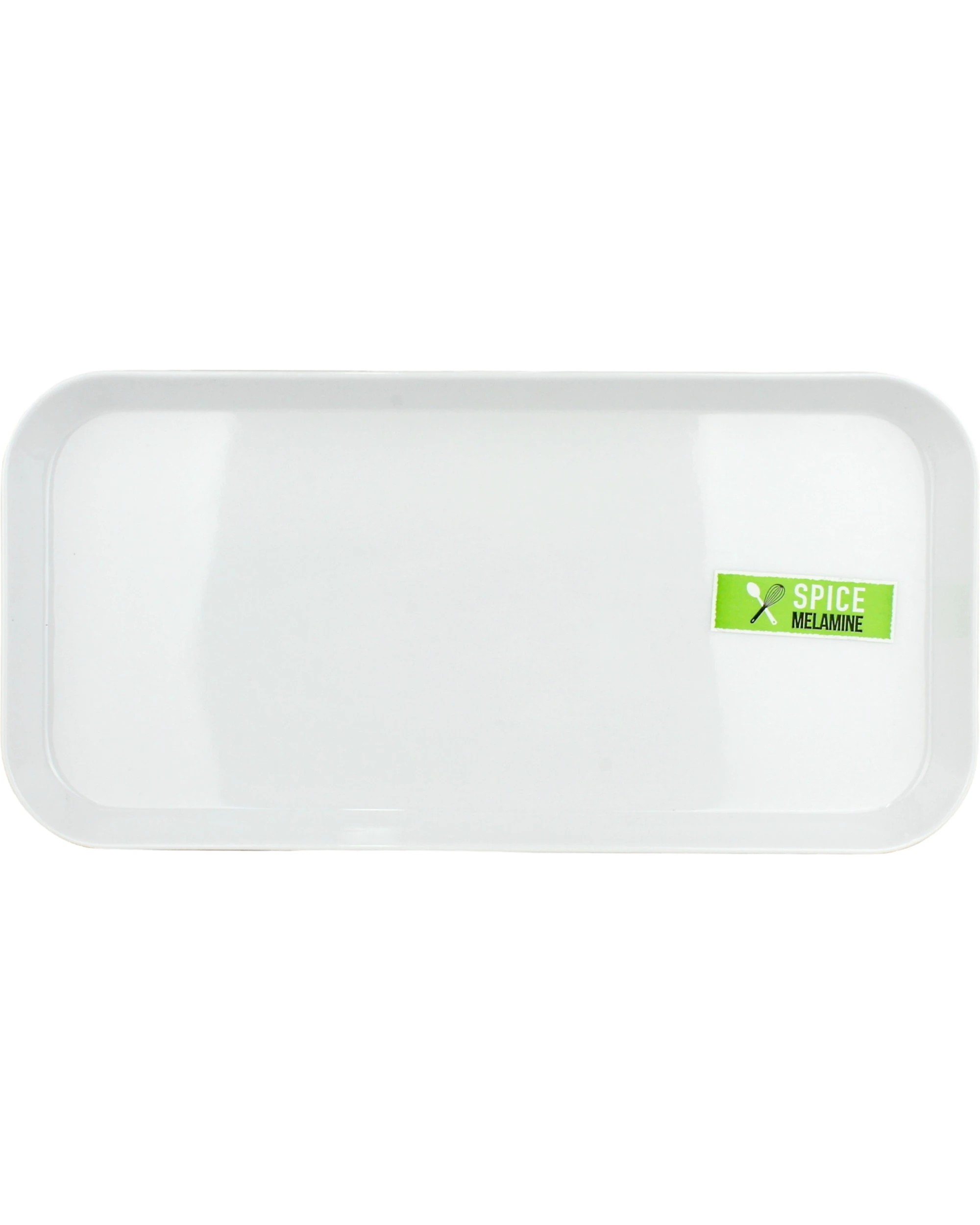 1 Spice Kitchen White Rectangular Rounded Melamine Platter 31cm x 15cm, 1 of 3