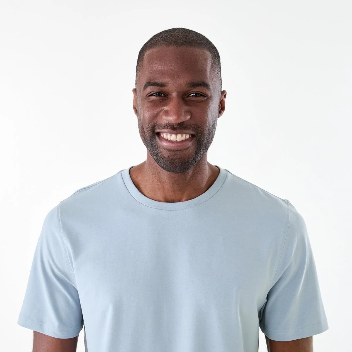 4 Short Sleeve Cotton Elastane Top FOG BLUE, 4 of 6