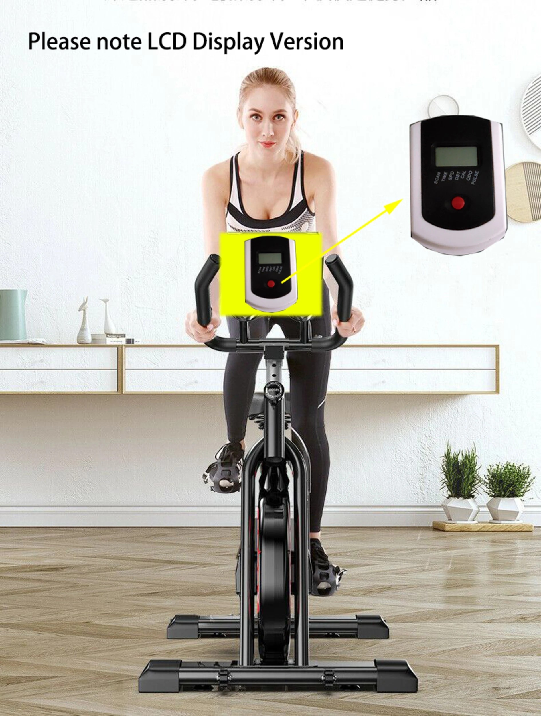 4 Fitness Master Exercise Spin Bike Home Gym Workout Equipment Cycling Bicycle Heart Rate Lcd Display, 4 of 9