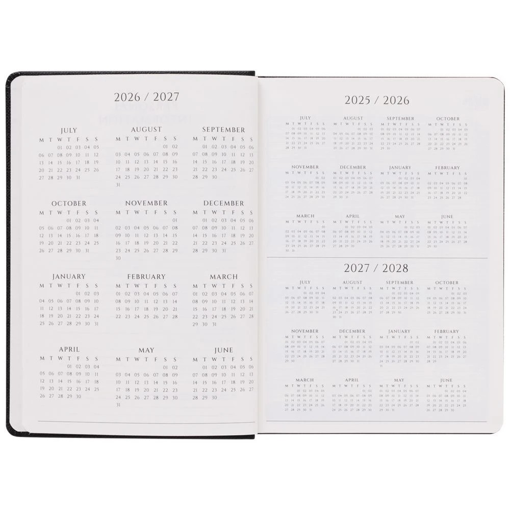3 J.Burrows A5 Day to Page Textured FY26/27 Diary Black, 3 of 6