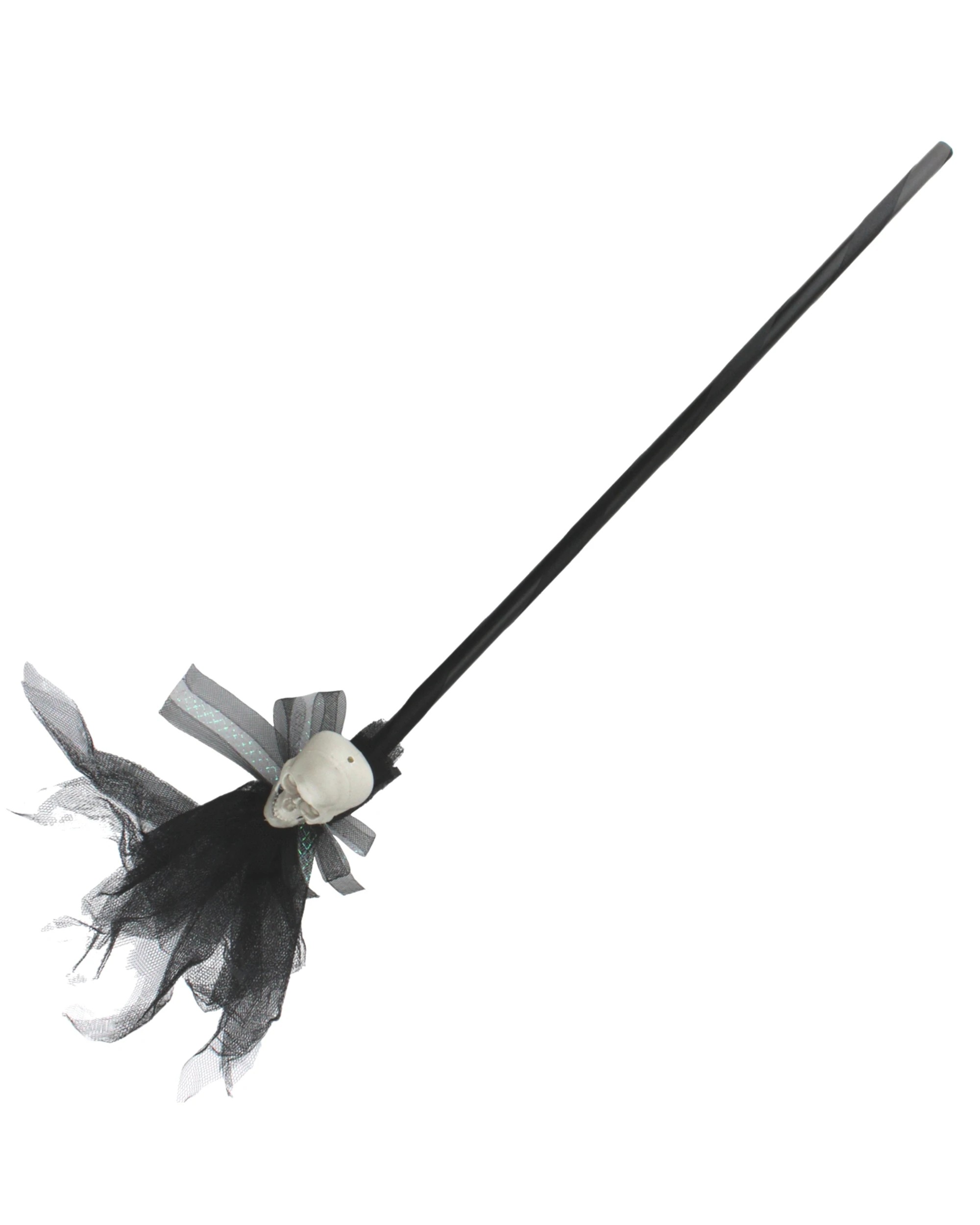1 JD Party Glam Witch Wicked Skull Broom - One Size - Black, 1 of 2