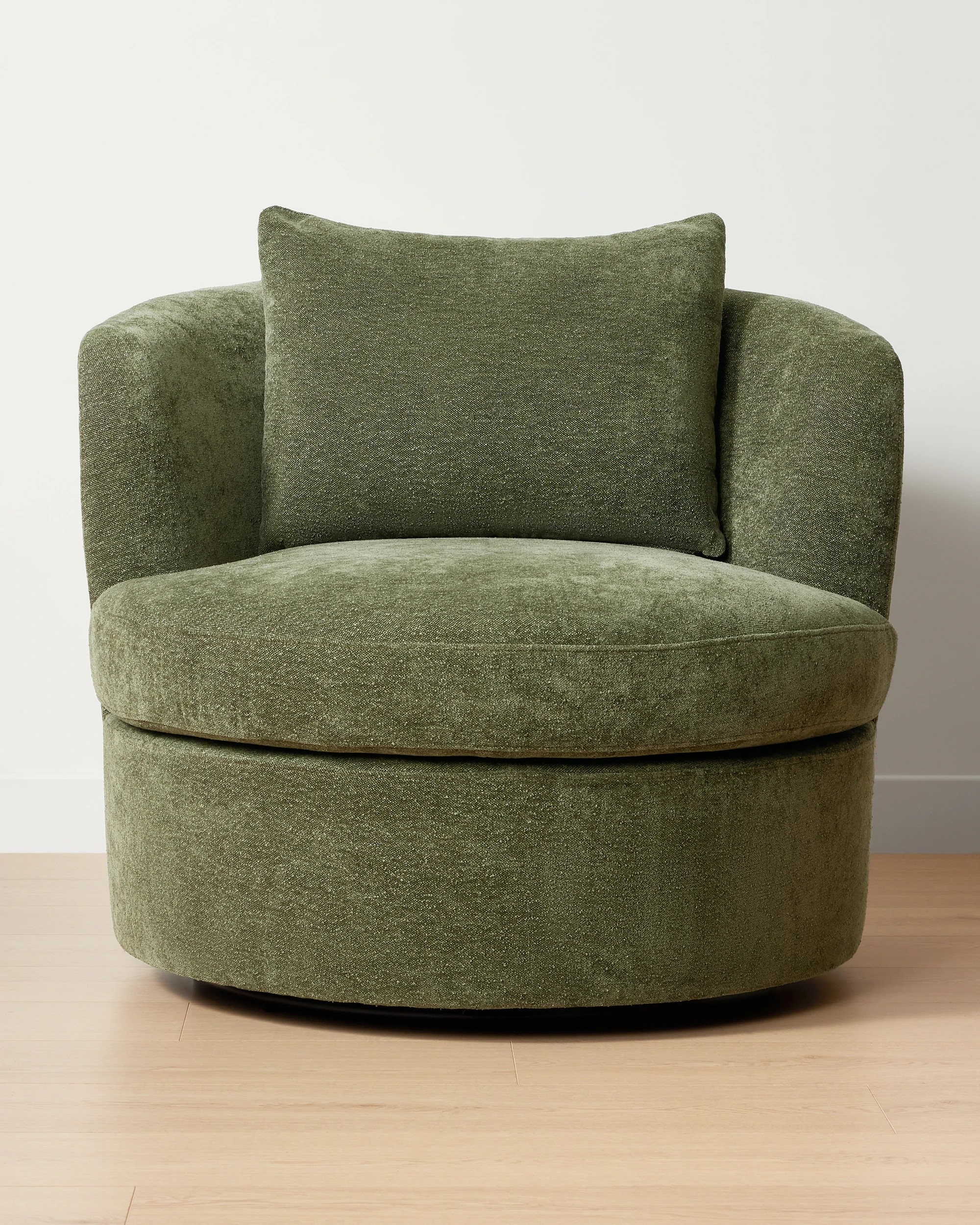 3 Chenille Swivel Chair - Green, 3 of 9