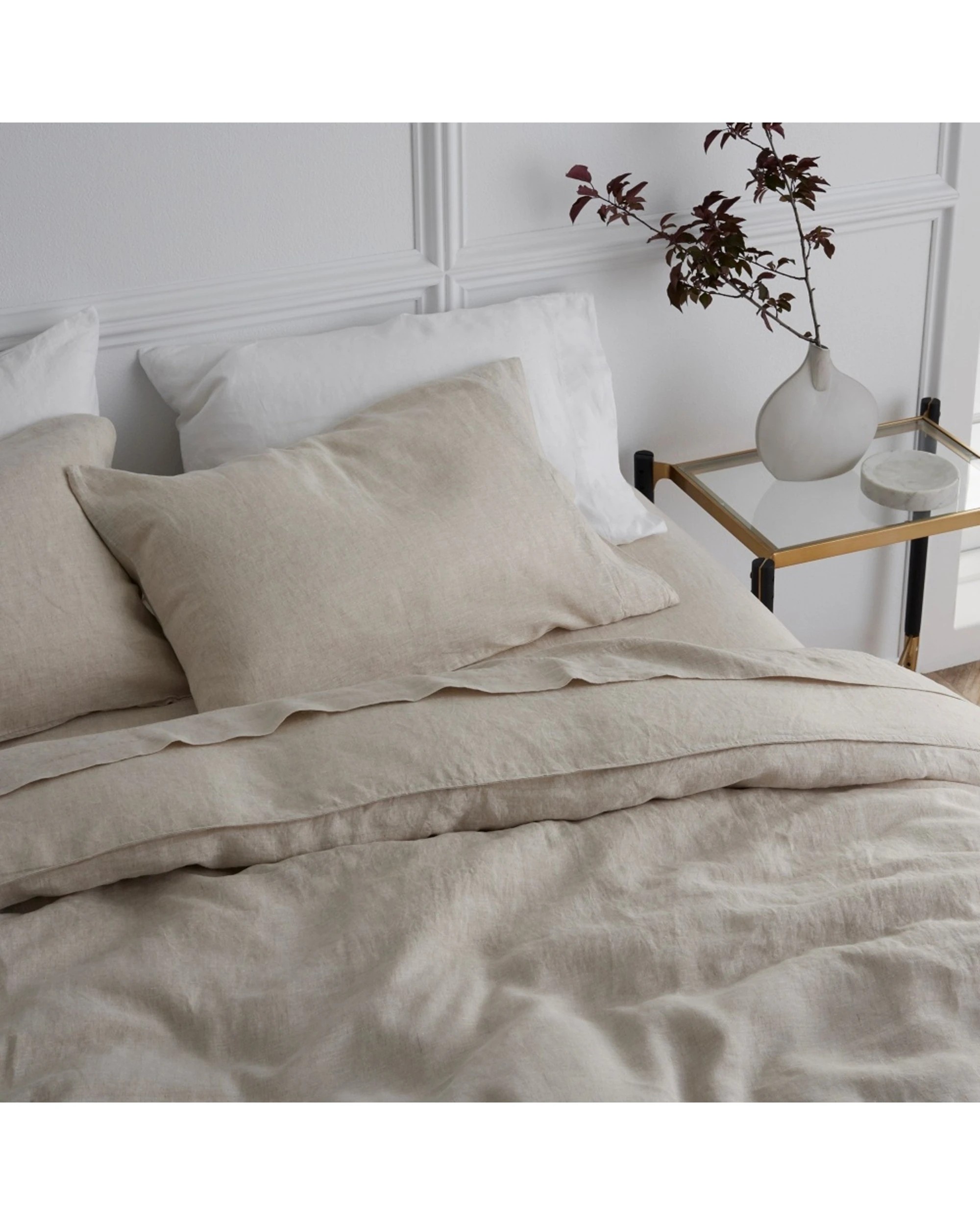 3 Bedding Co Quilt Cover Set 100% French Flax Linen - Single Bed - Natural, 3 of 5