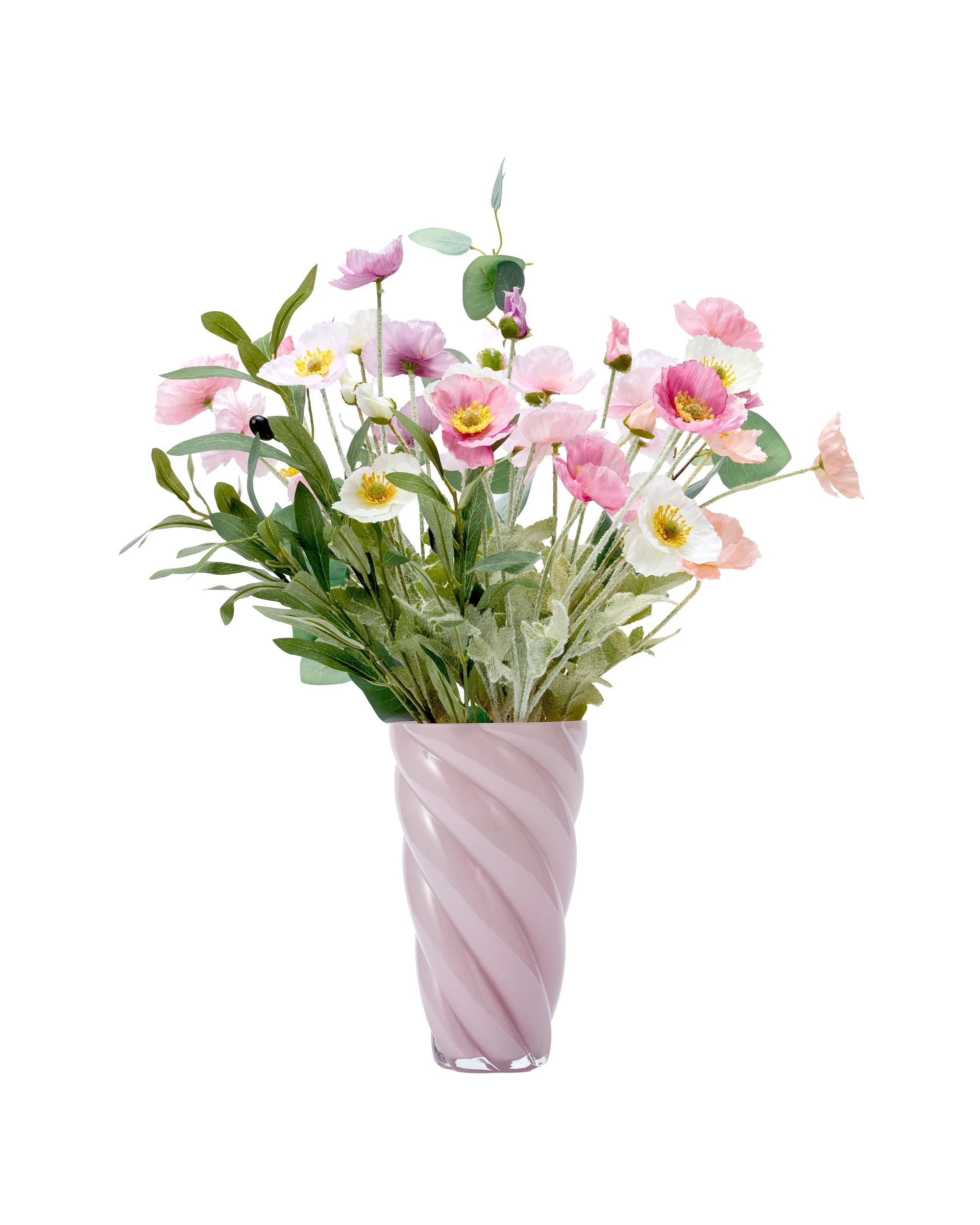 1 Pink Swirl Glass Vase, 1 of 4