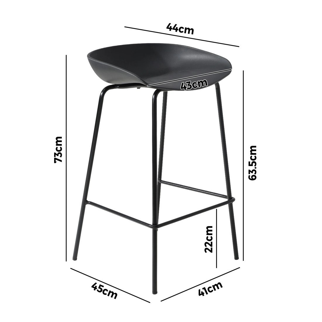 10 Oikiture 2x Kitchen Bar Stools Stool Dinning Counter Chairs Metal
 - Black, 10 of 10