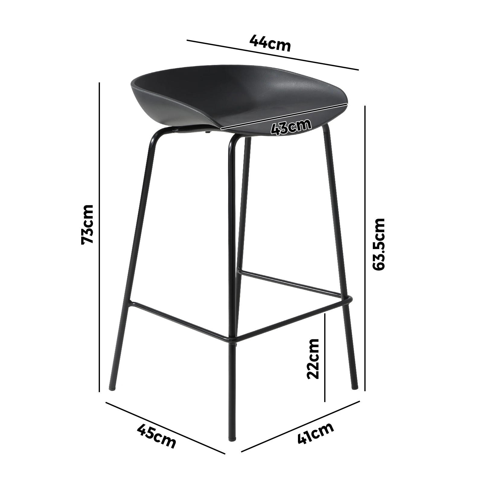 10 Oikiture 2x Kitchen Bar Stools Stool Dinning Counter Chairs Metal
 - Black, 10 of 10