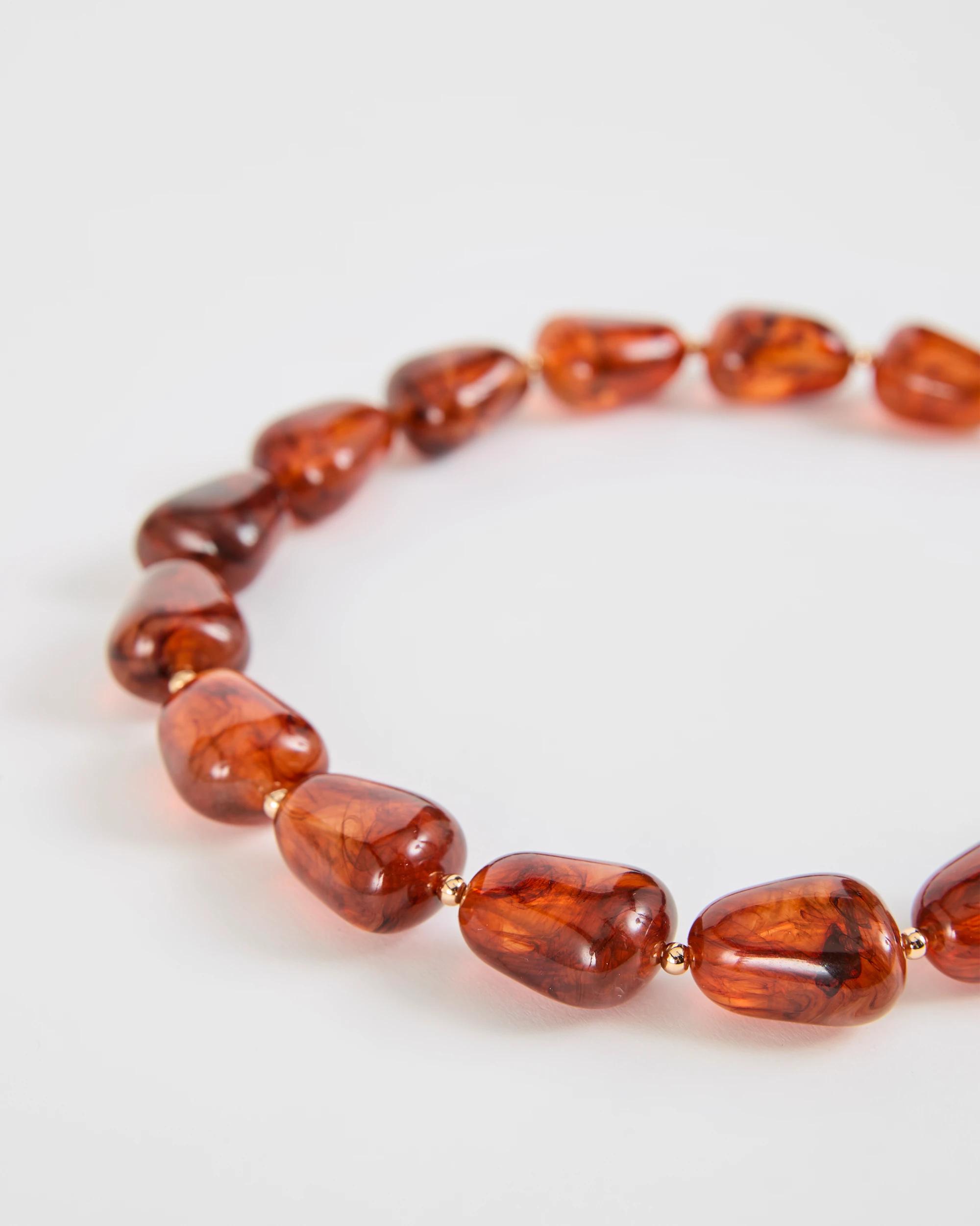 2 Target Woman Chunky Beaded Necklace HAZELNUT, 2 of 3