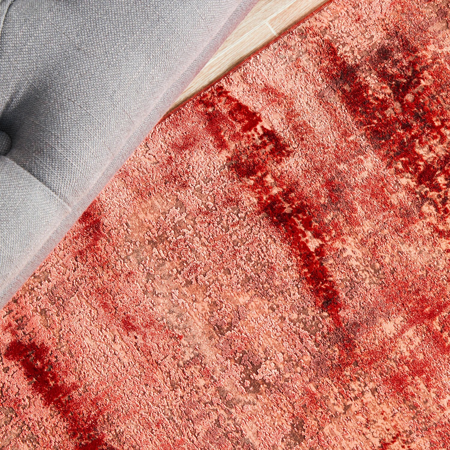 8 Common Ground Rugs Glimmers 101 500x80cm Runner - Extra Large Bamboo Silk Power Loomed Rug - Orange, 8 of 9