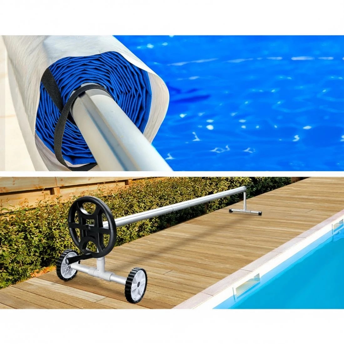 4 Aqua Buddy Pool Cover Roller 4m Adju Swimming Pool Solar Blanket Reel - Silver, 4 of 6